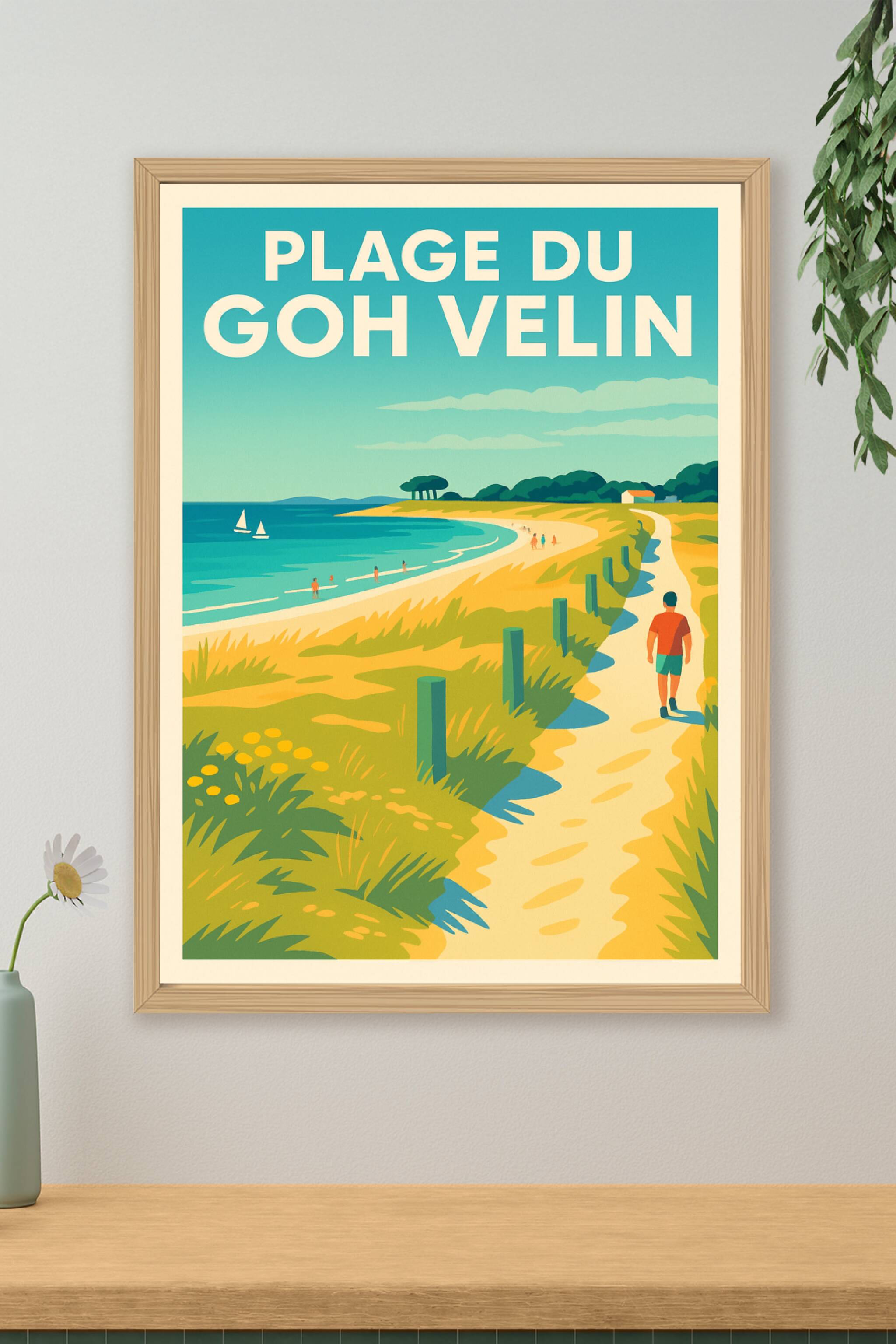 Affiche de Plage du Goh Velin - L'éclat du littoral breton dans votre salon