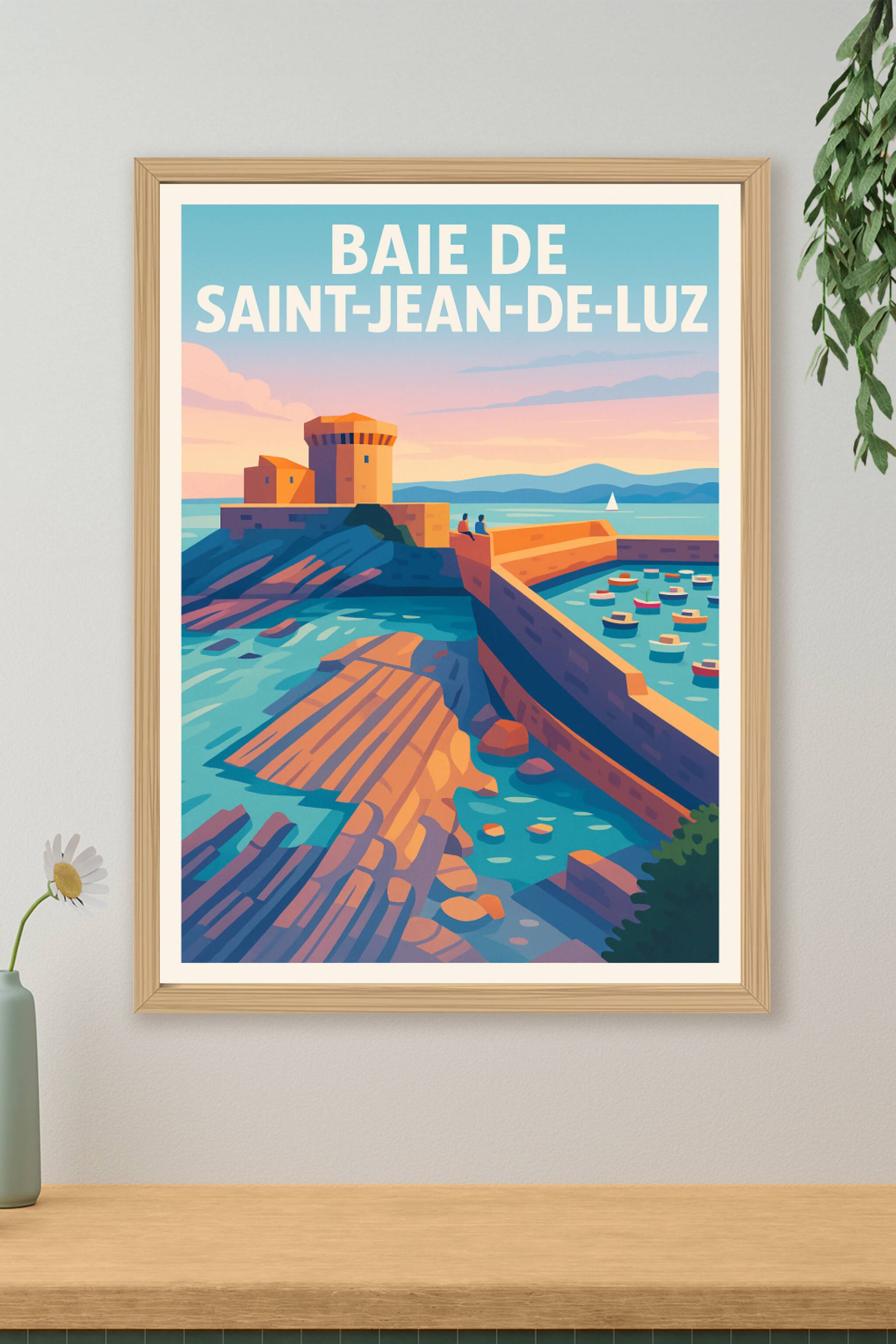 Affiche de Saint-Jean-de-Luz - L'élégance du Pays Basque au coucher du soleil