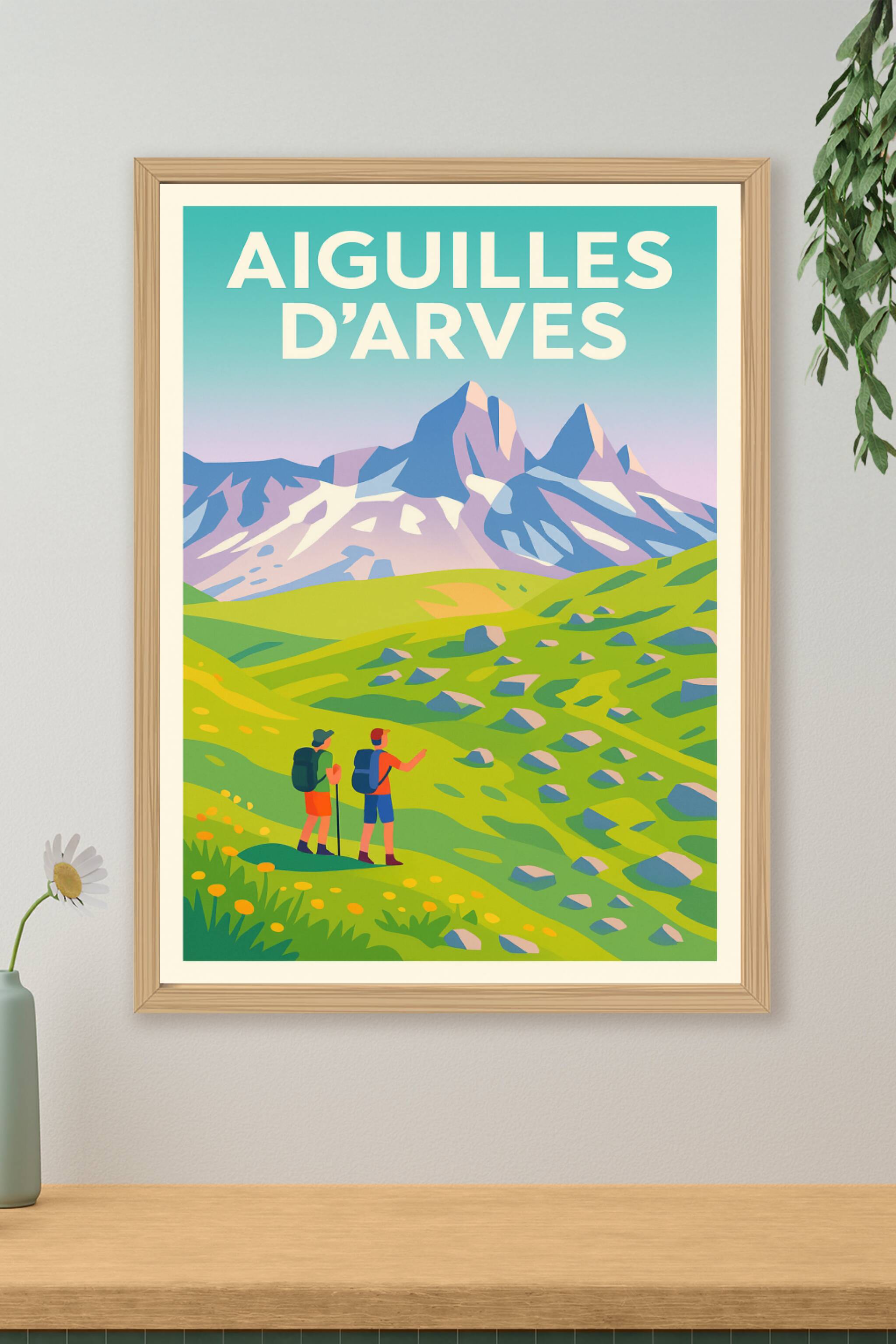 Affiche de Aiguilles d'Arves - Majesté des Alpes en randonnée