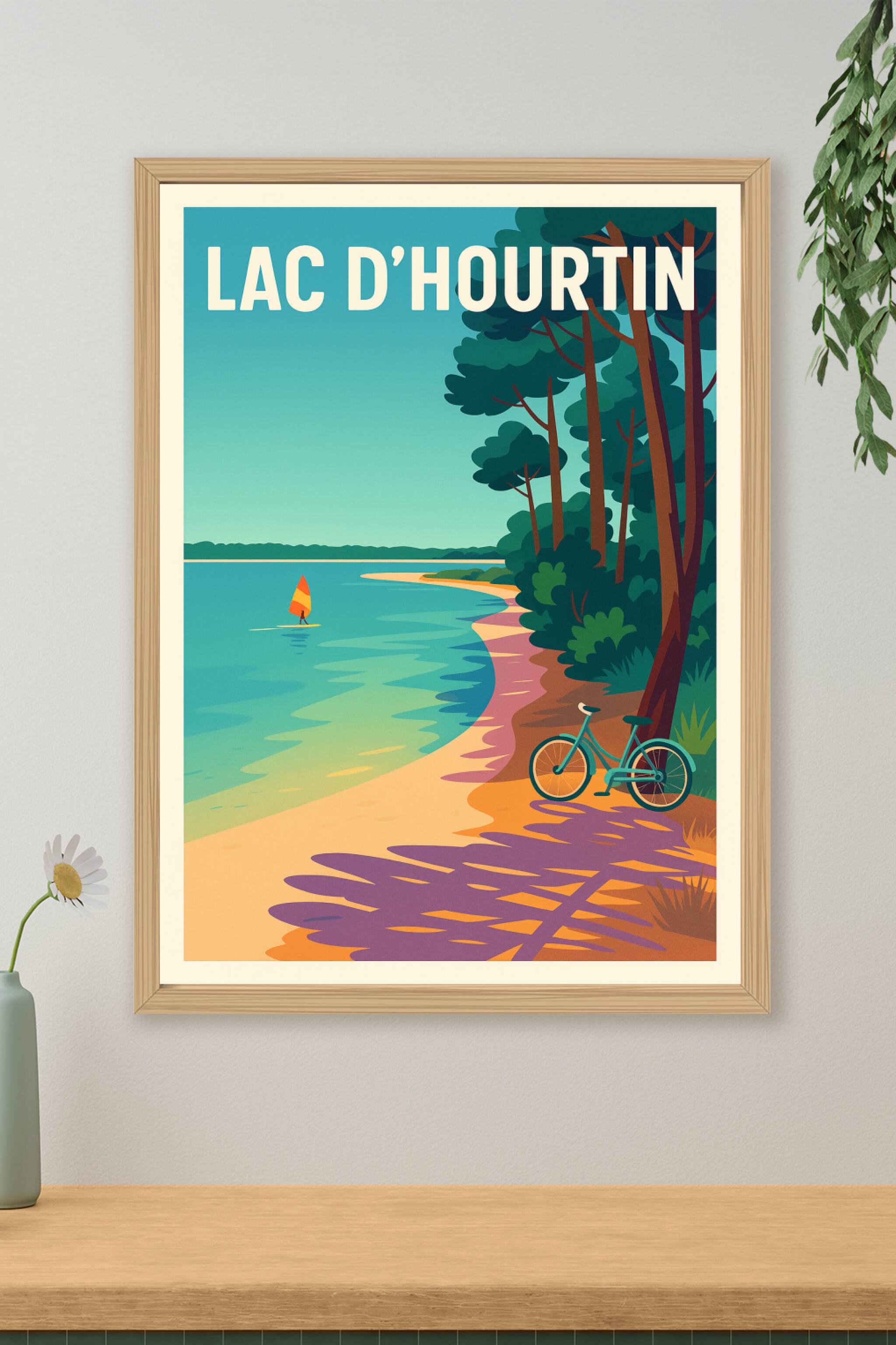 Affiche de Lac d'Hourtin - Évasion sauvage entre pins et sable fin