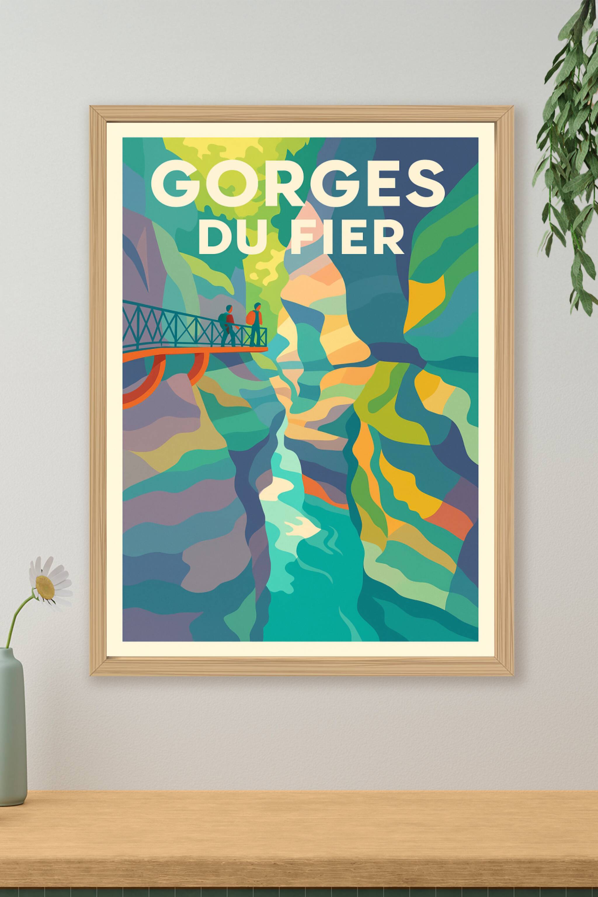 Affiche de Gorges du Fier - Une immersion colorée au cœur du canyon