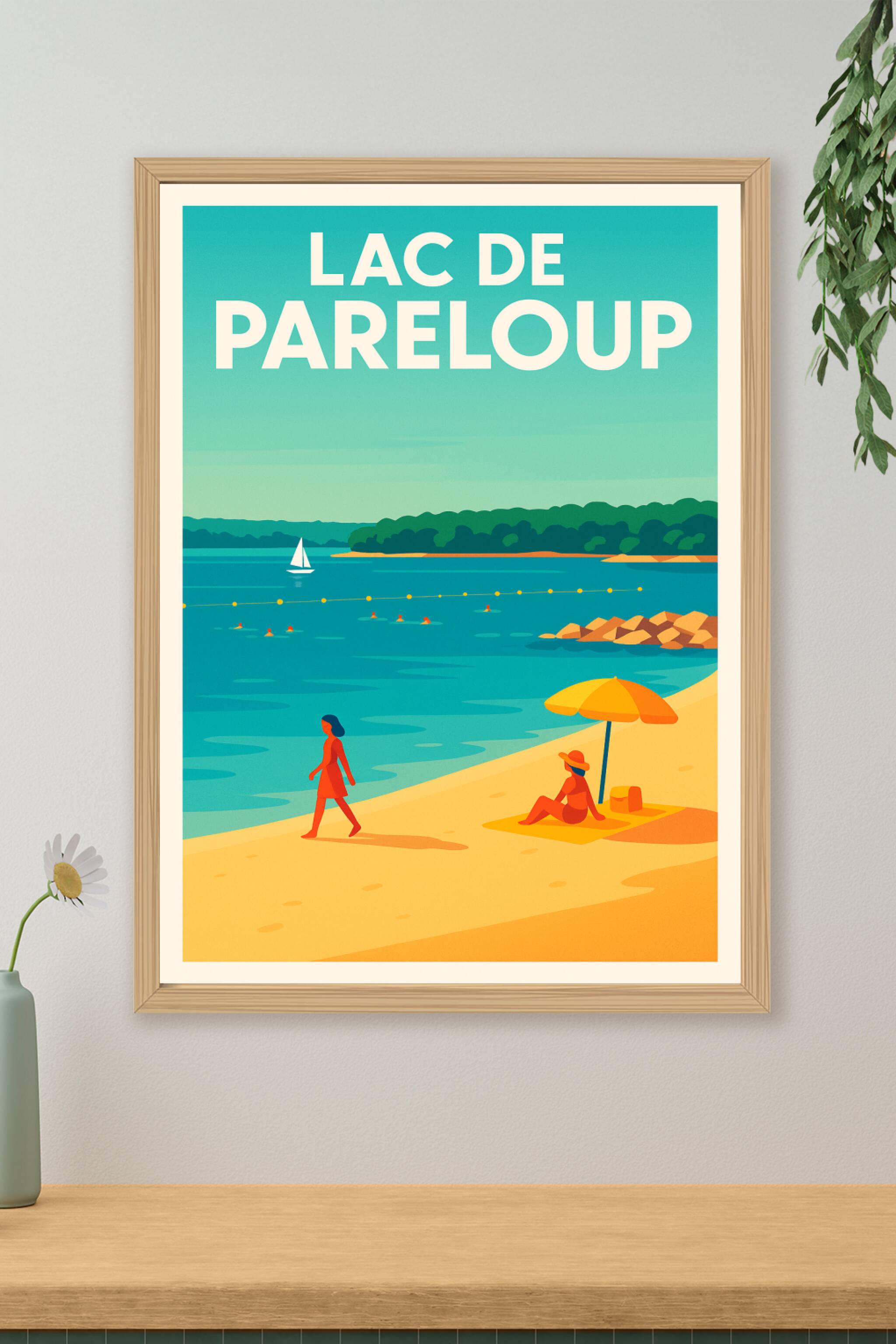 Affiche de Lac de Pareloup - Évasion ensoleillée sur les plages de l'Aveyron