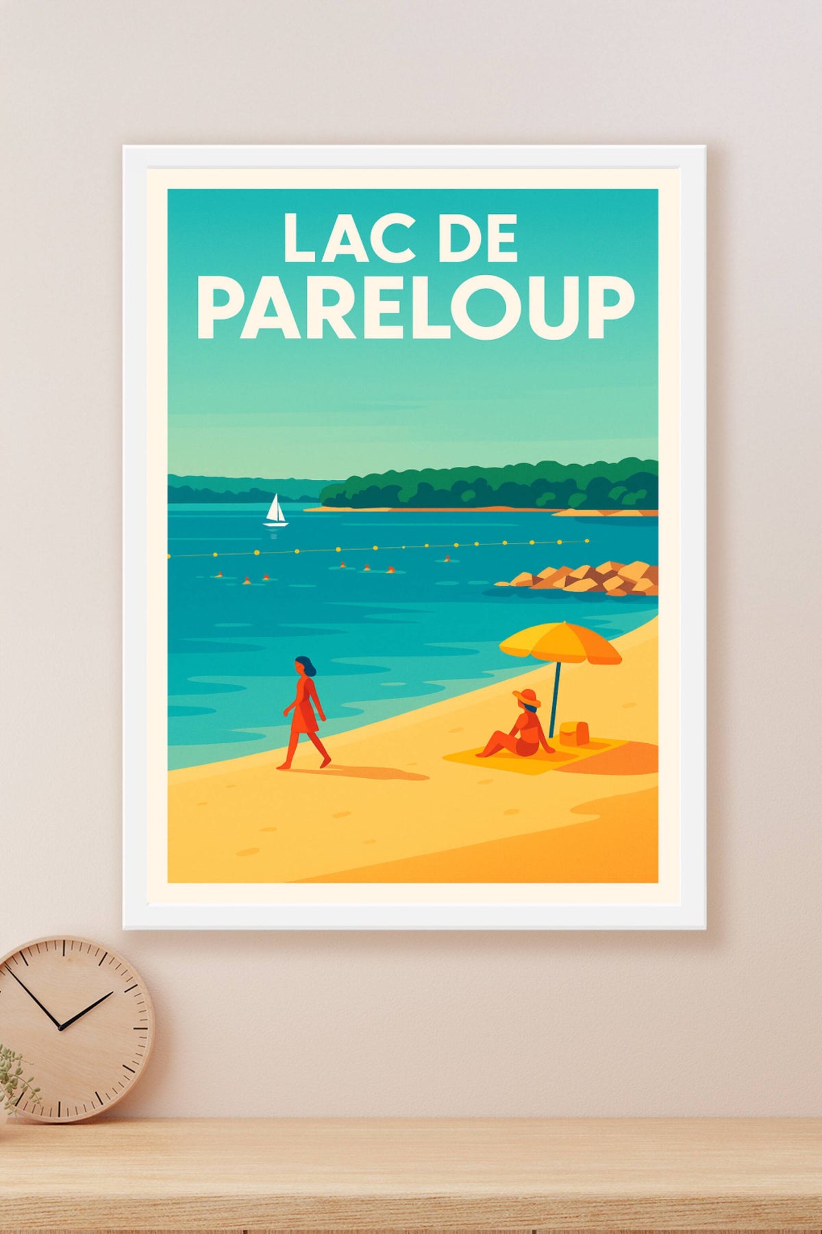 Affiche de Lac de Pareloup - Évasion ensoleillée sur les plages de l'Aveyron