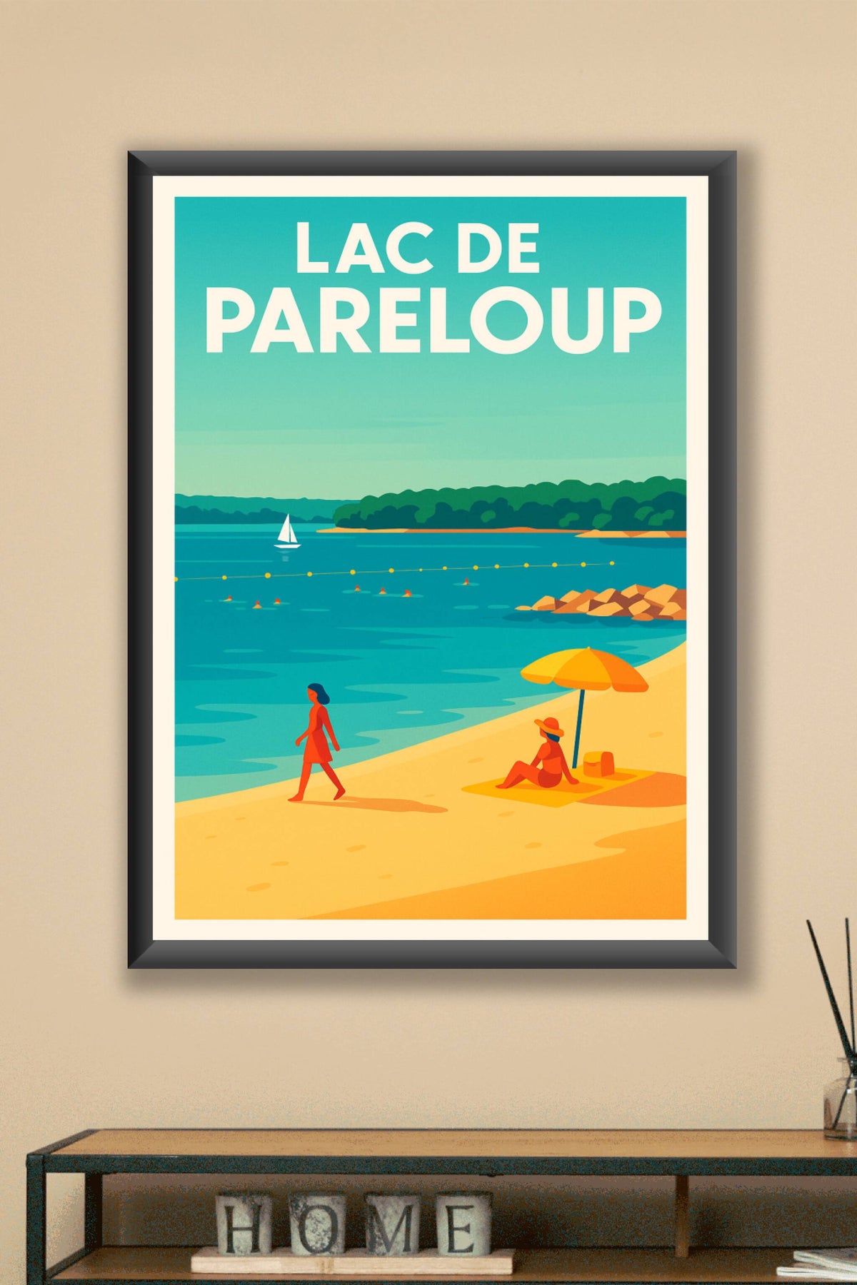 Affiche de Lac de Pareloup - Évasion ensoleillée sur les plages de l'Aveyron