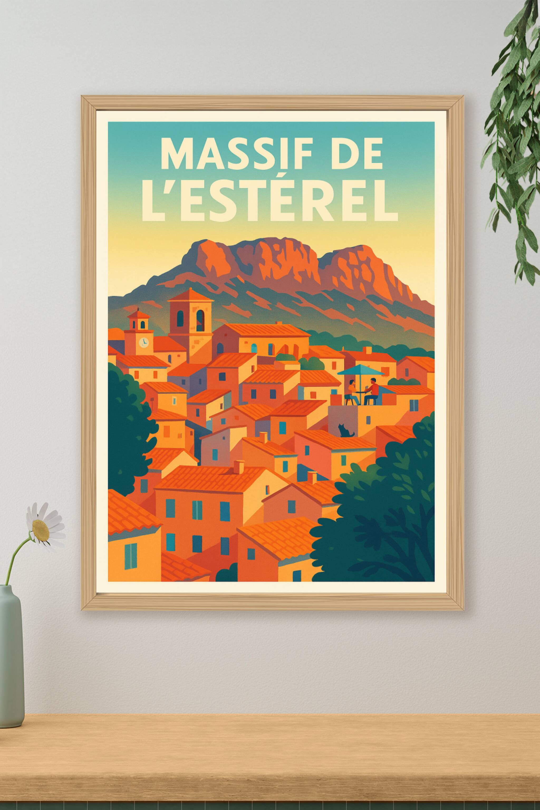 Affiche de Massif de l'Estérel - L'éclat de la roche rouge dans votre intérieur
