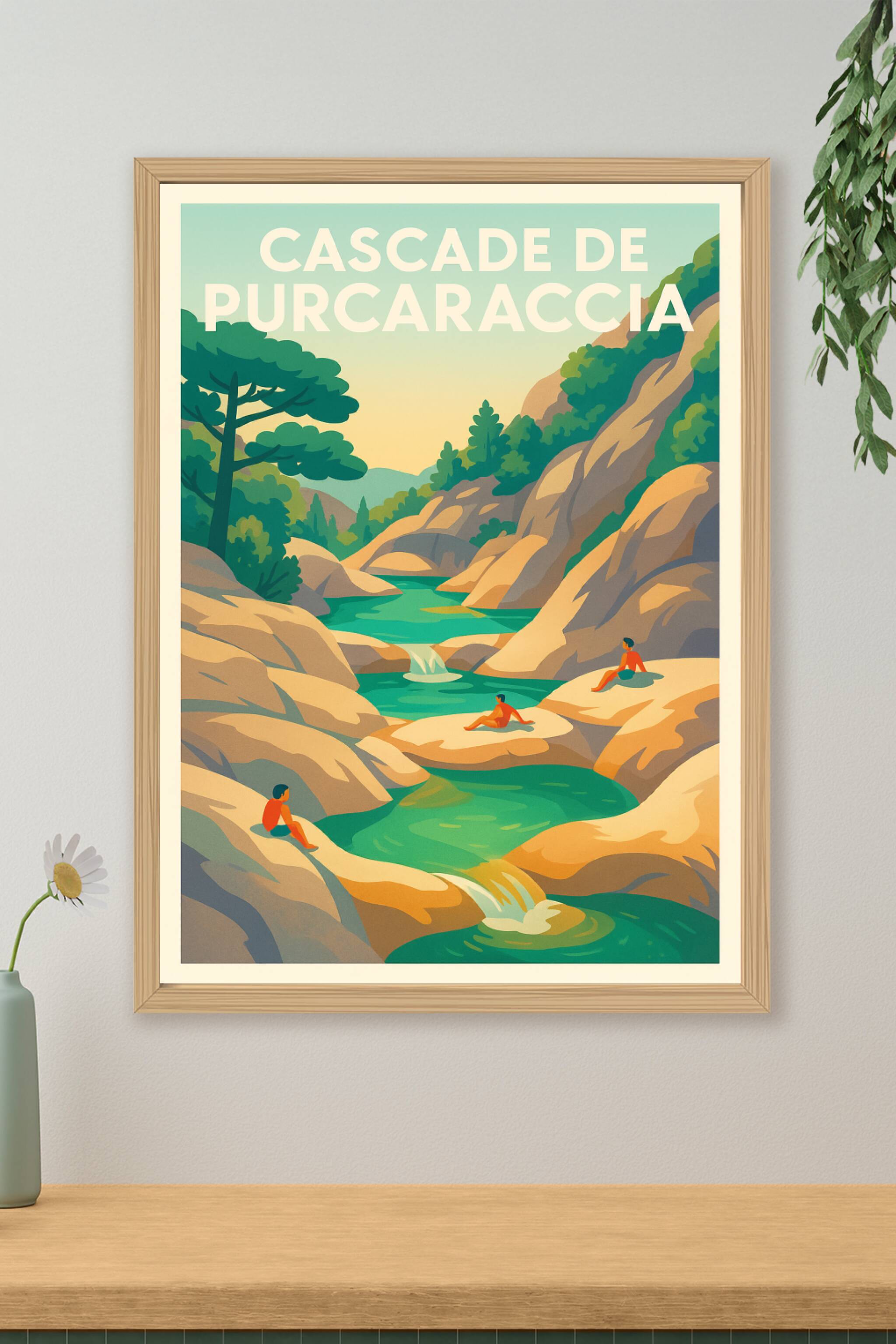 Affiche de Cascade de Purcaraccia - L'éclat turquoise de la Corse sauvage