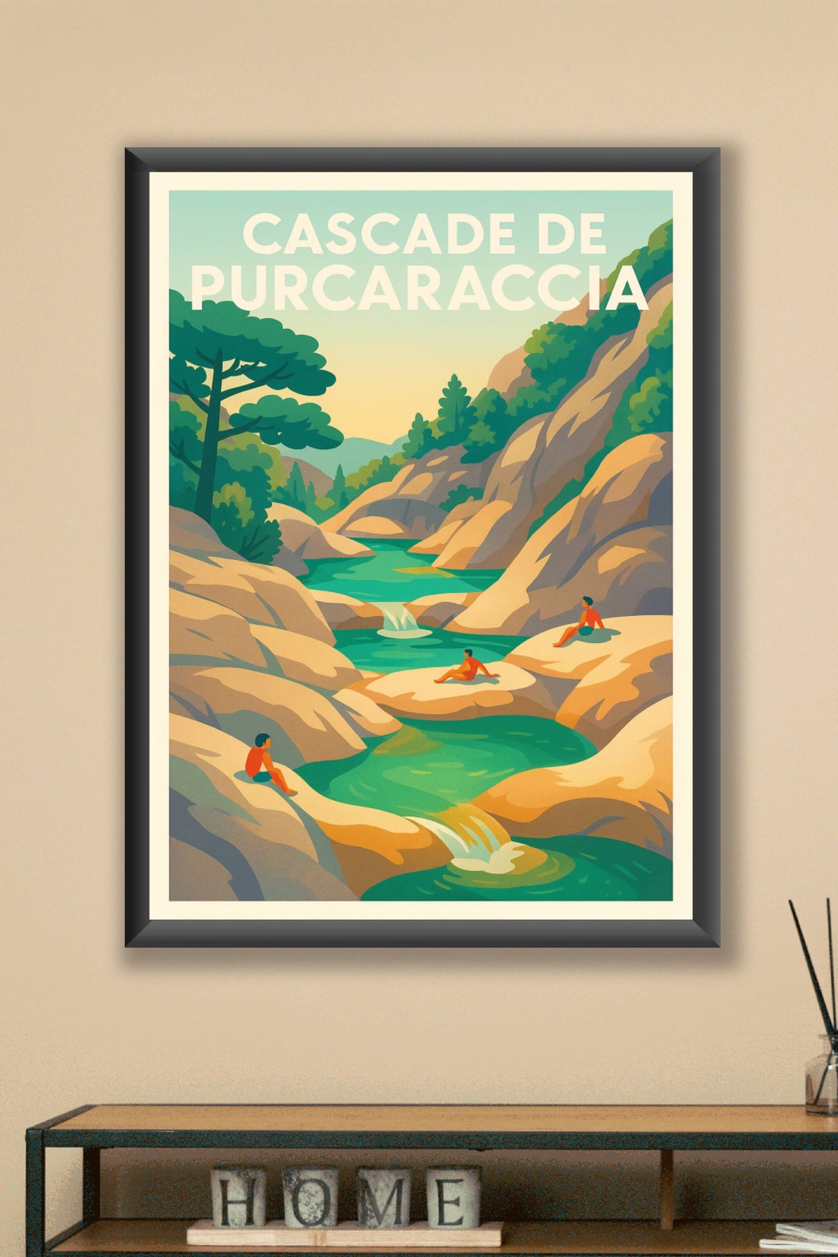 Affiche de Cascade de Purcaraccia - L'éclat turquoise de la Corse sauvage