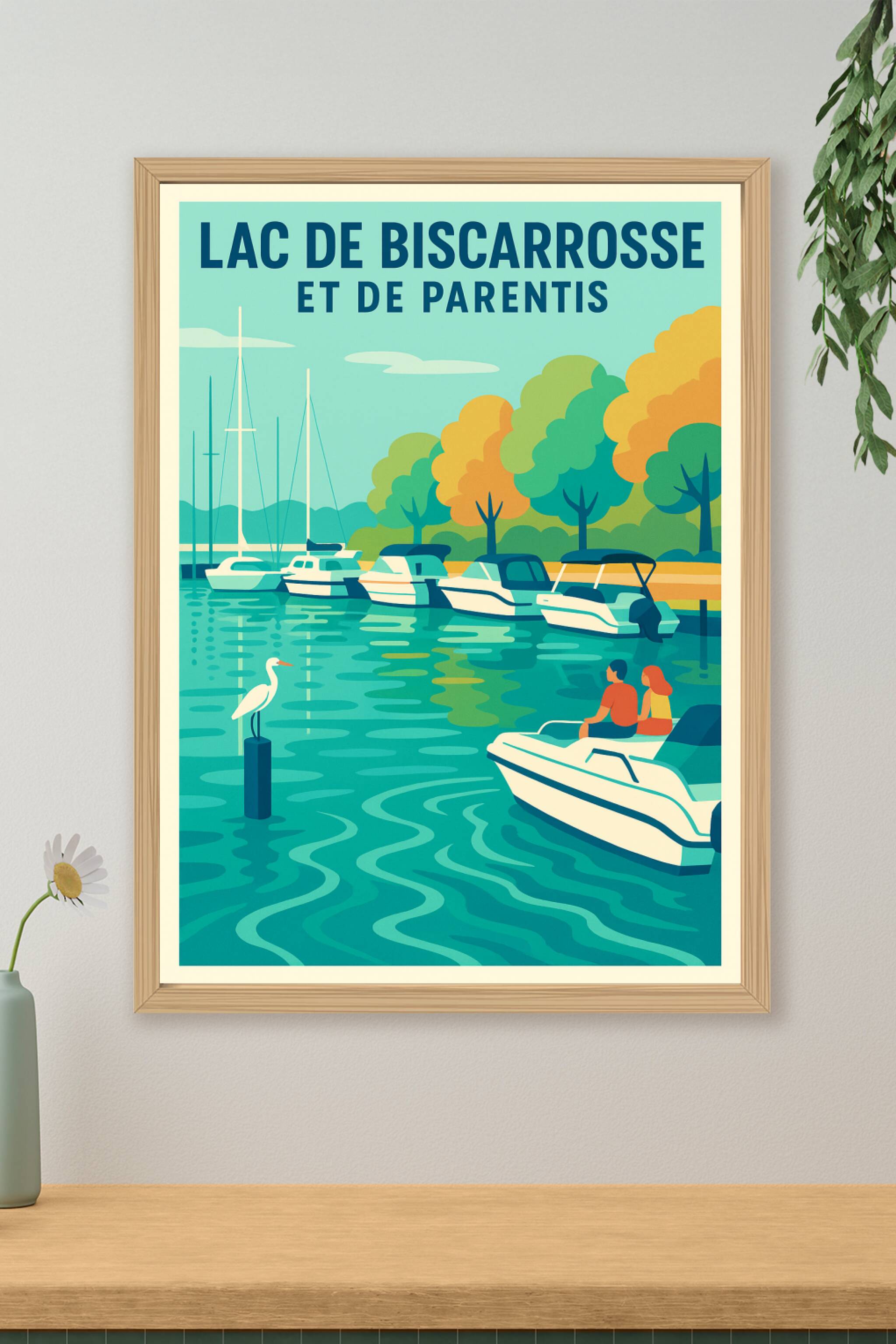 Affiche de Lac de Biscarrosse et de Parentis - Sérénité au fil de l'eau