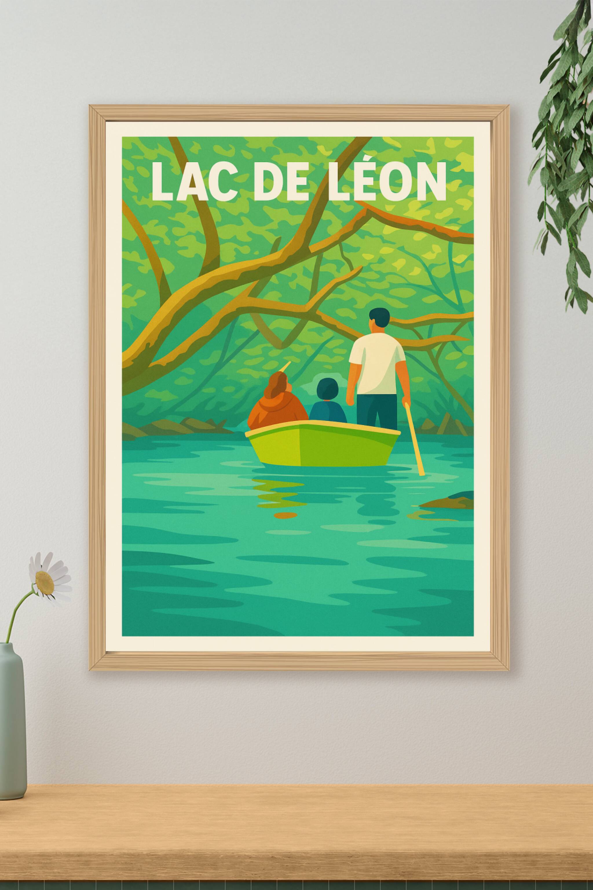 Affiche de Lac de Léon - Évasion sauvage au fil de l'eau
