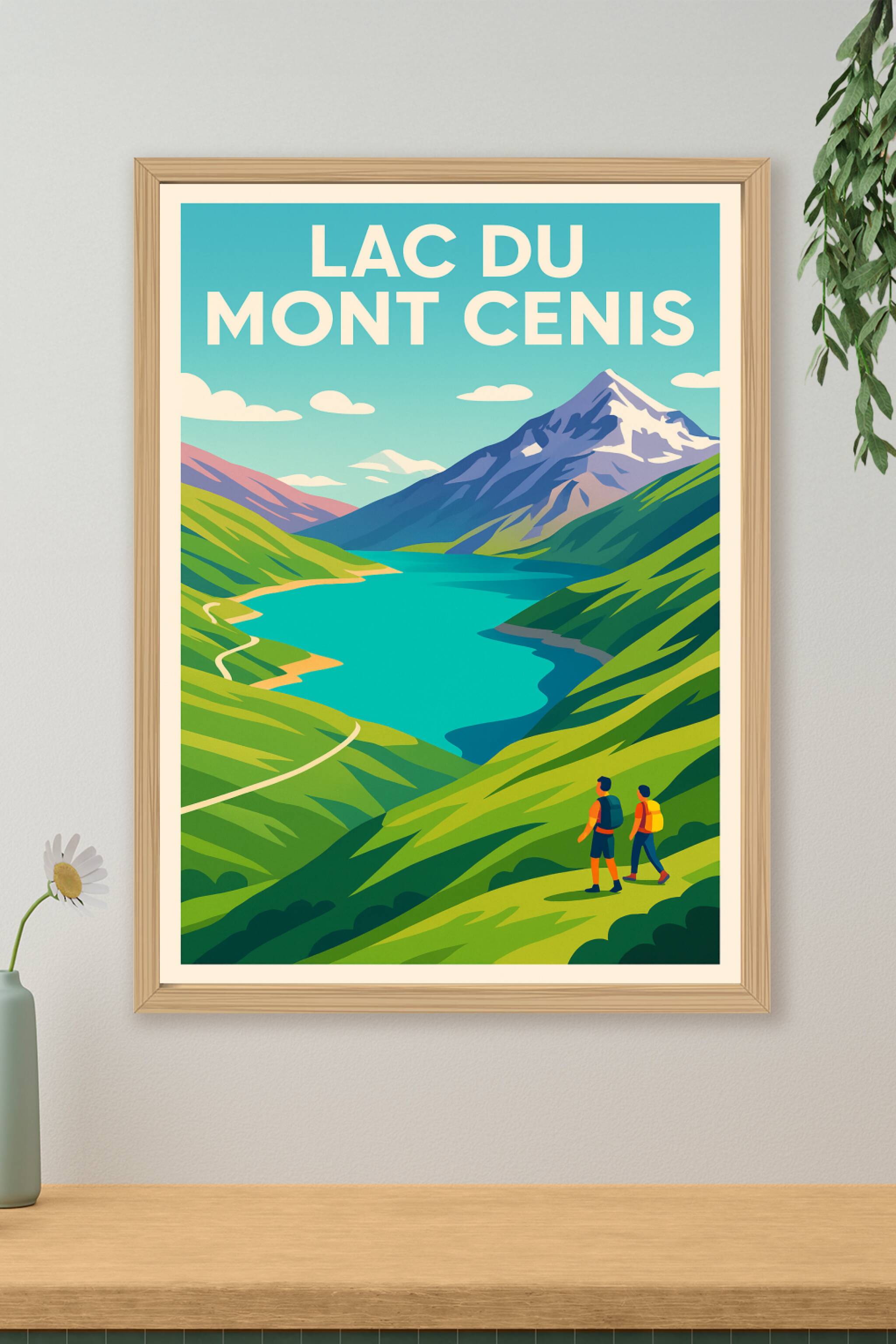 Affiche de Lac du Mont Cenis - L'éclat turquoise des sommets alpins