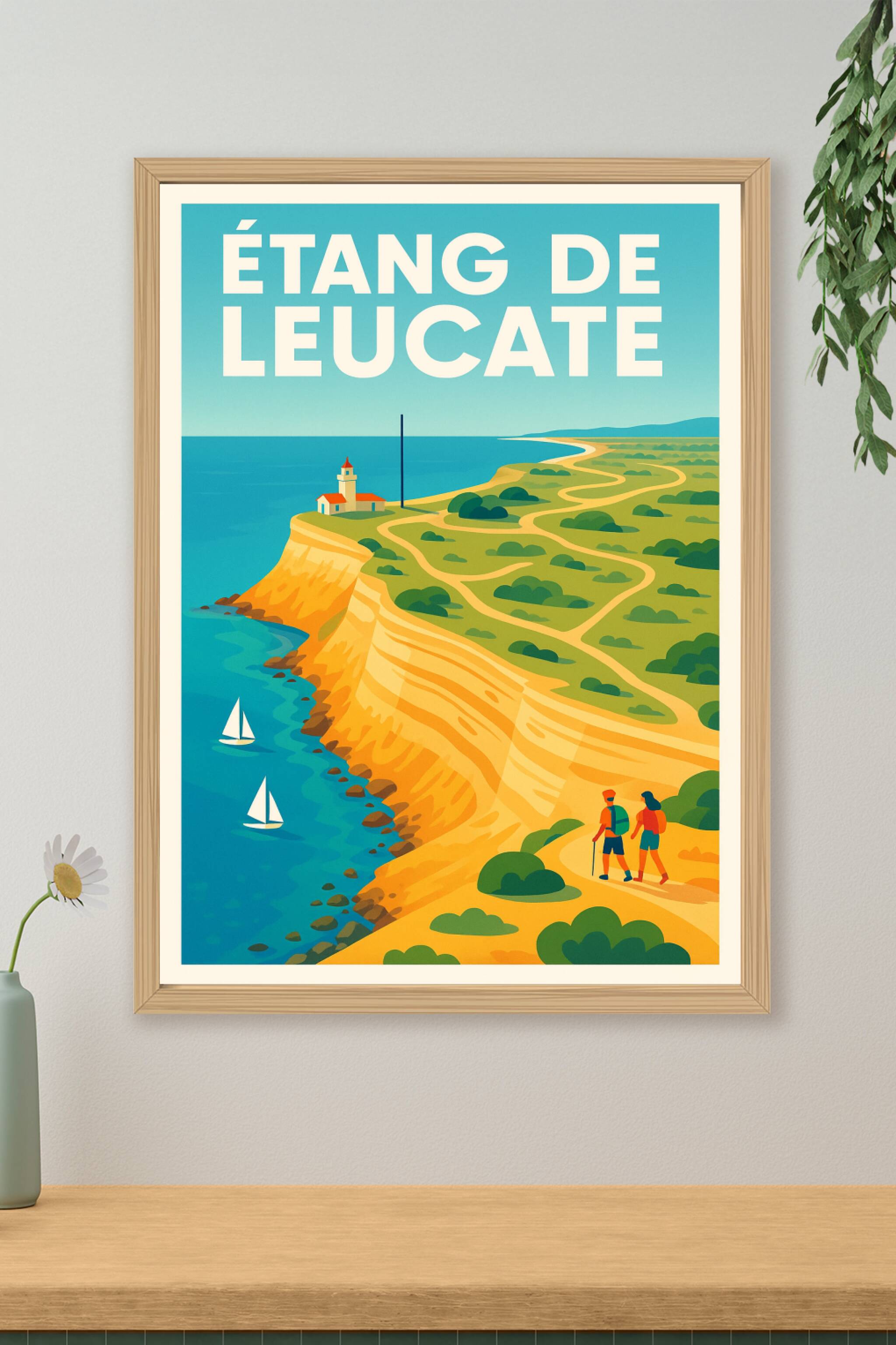Affiche de Étang de Leucate - Entre falaises dorées et bleu azur