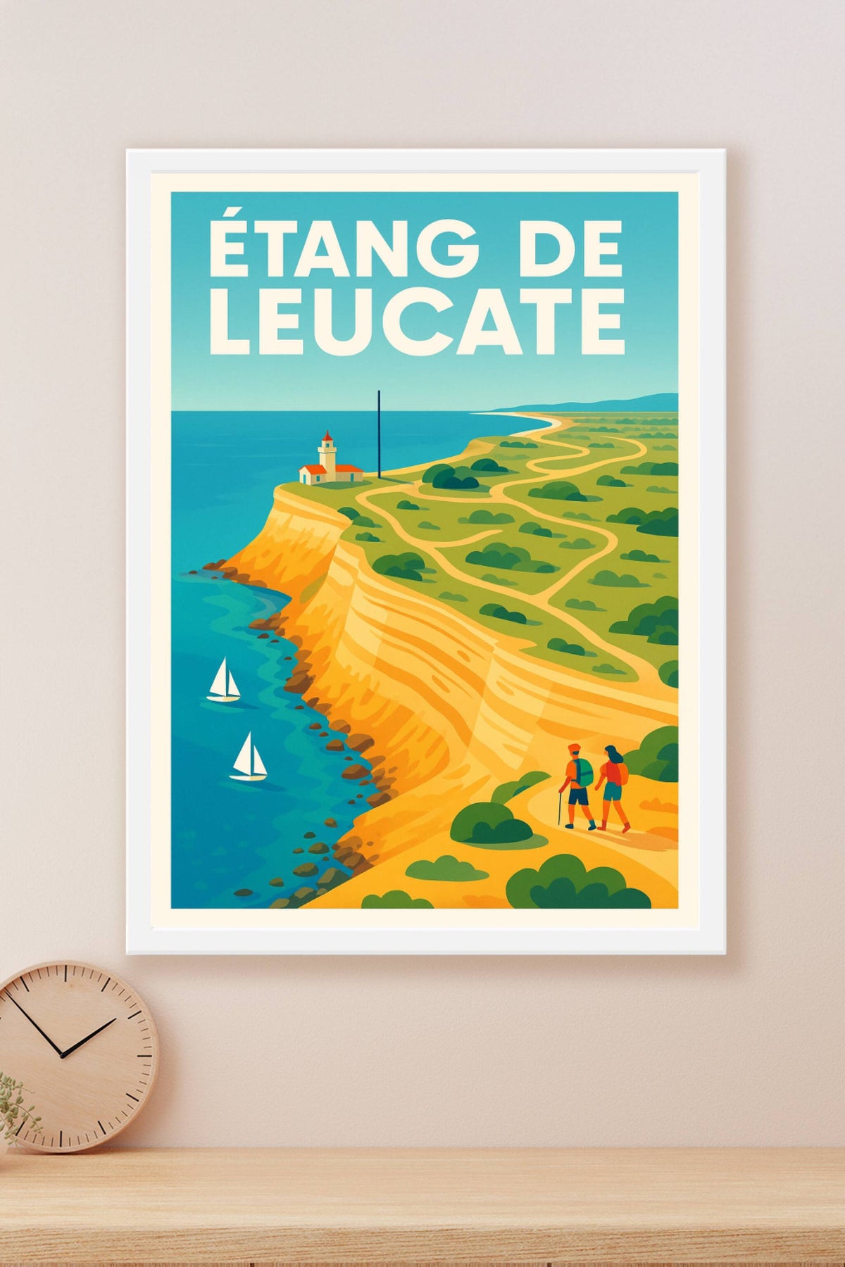 Affiche de Étang de Leucate - Entre falaises dorées et bleu azur