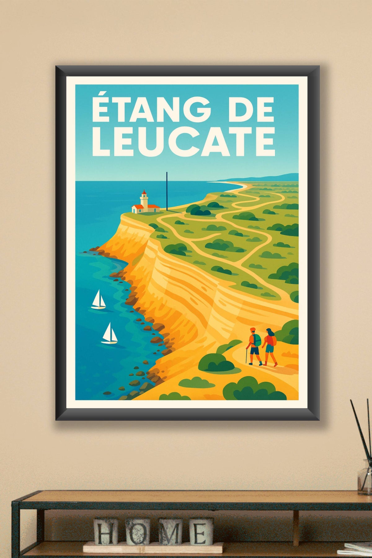 Affiche de Étang de Leucate - Entre falaises dorées et bleu azur
