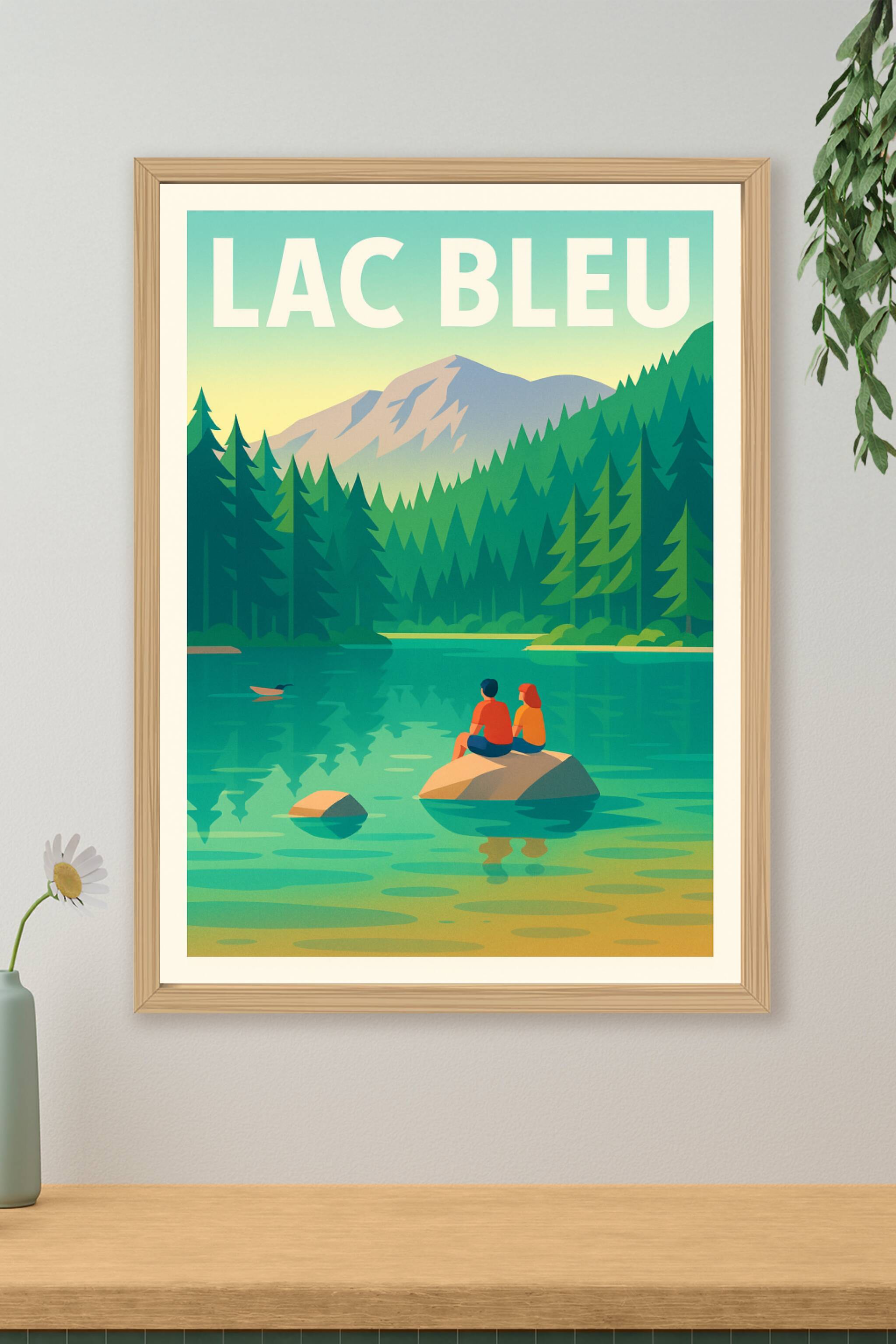 Affiche de Lac Bleu - Une évasion sereine au cœur de la nature
