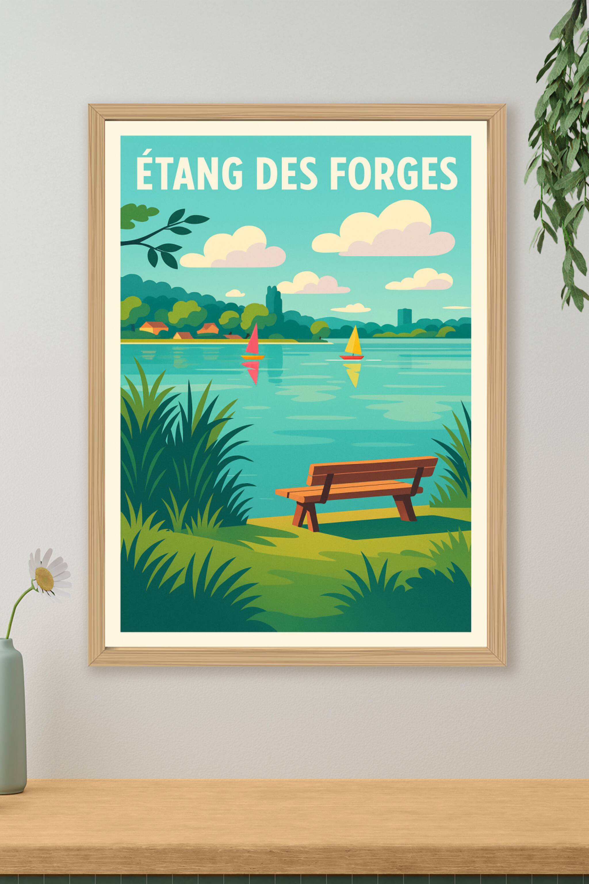 Affiche de Étang des Forges - Une pause bucolique au bord de l'eau