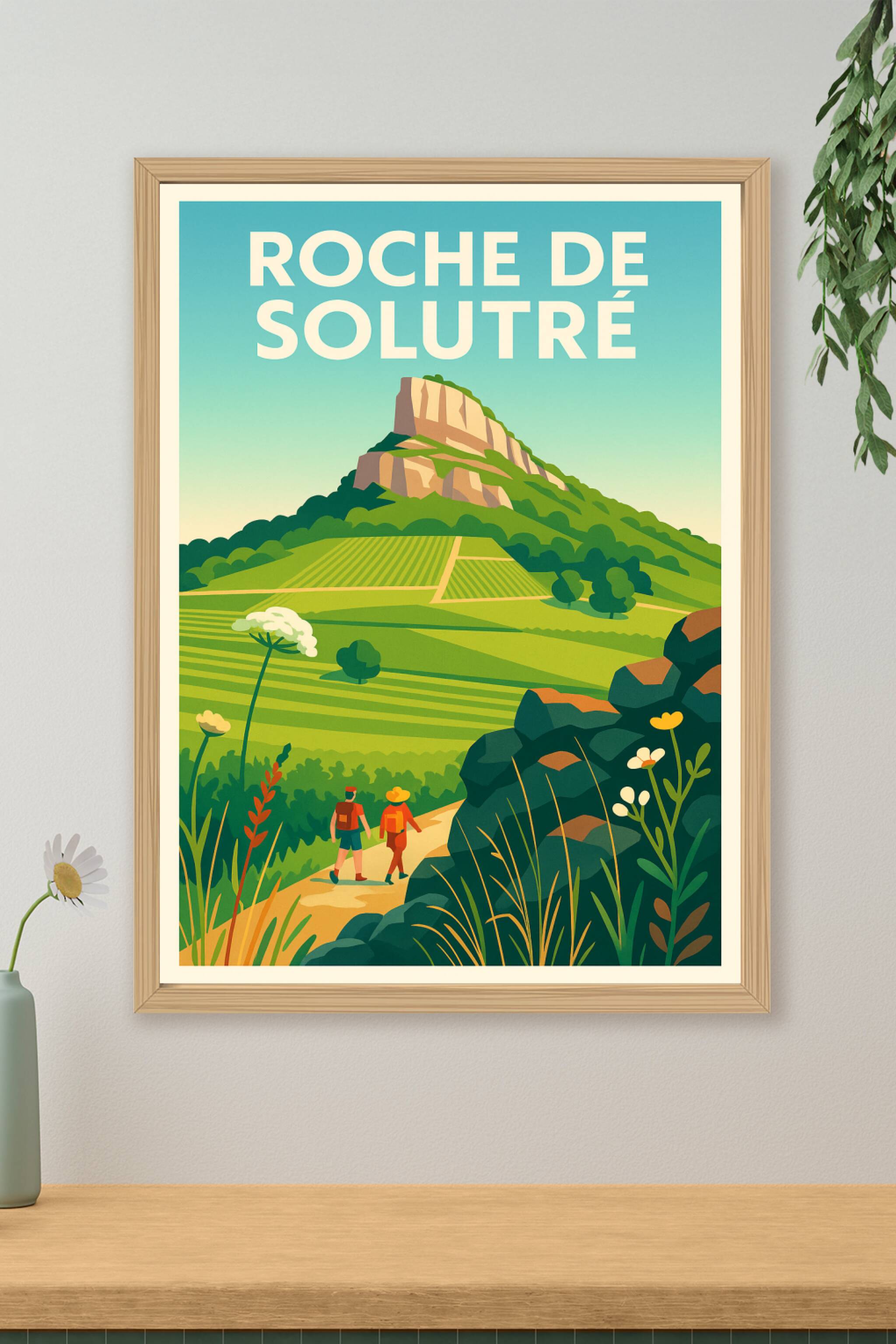 Affiche de Roche de Solutré - L'emblème majestueux du Mâconnais