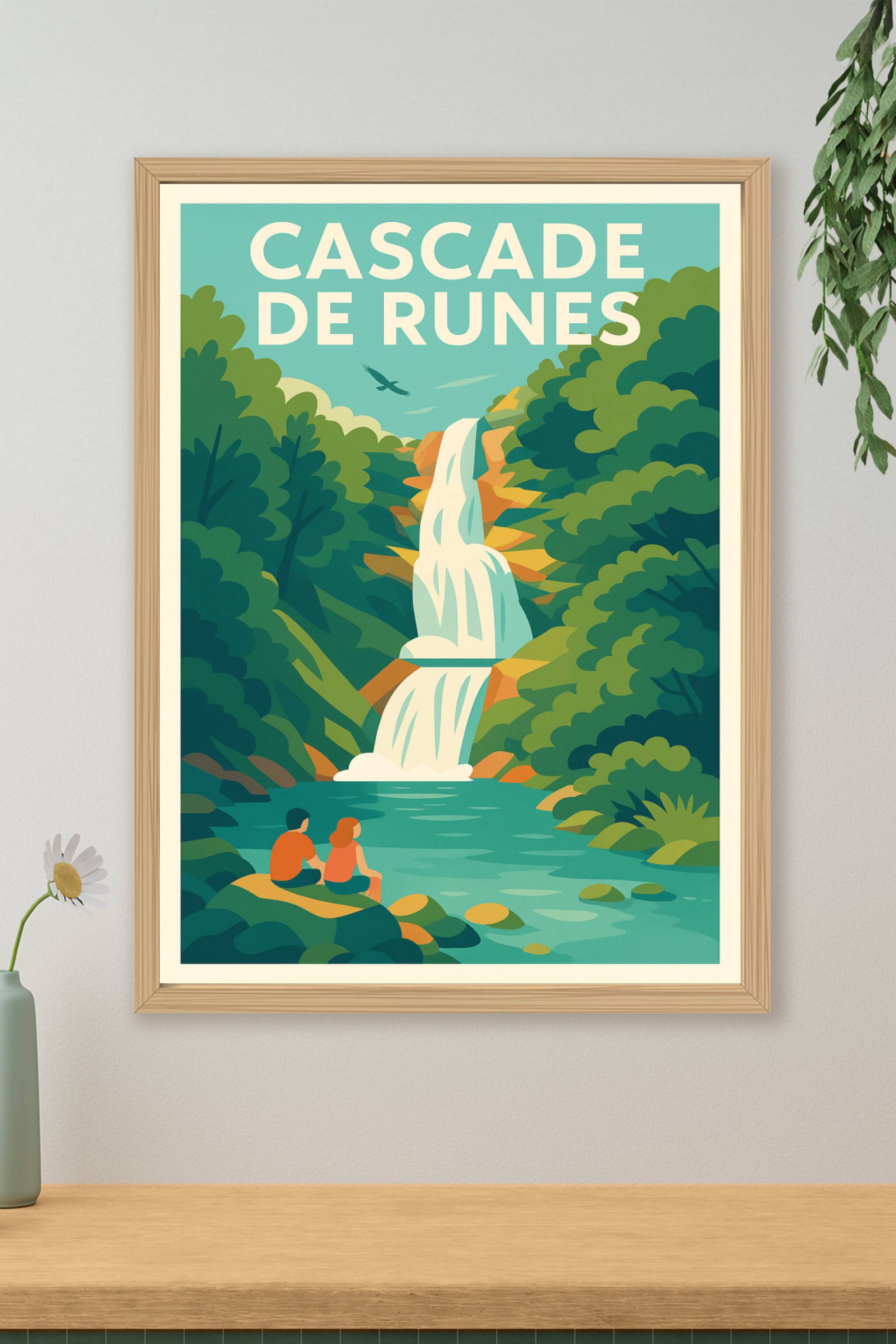 Affiche de Cascade de Runes - Évadez-vous au cœur de la nature sauvage