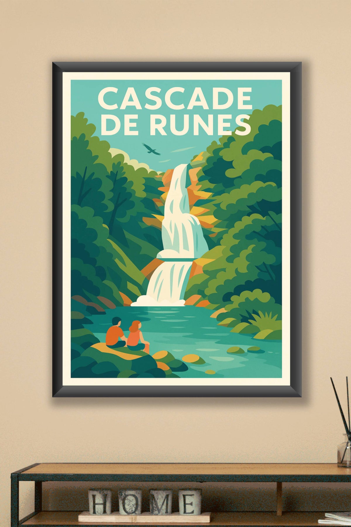 Affiche de Cascade de Runes - Évadez-vous au cœur de la nature sauvage