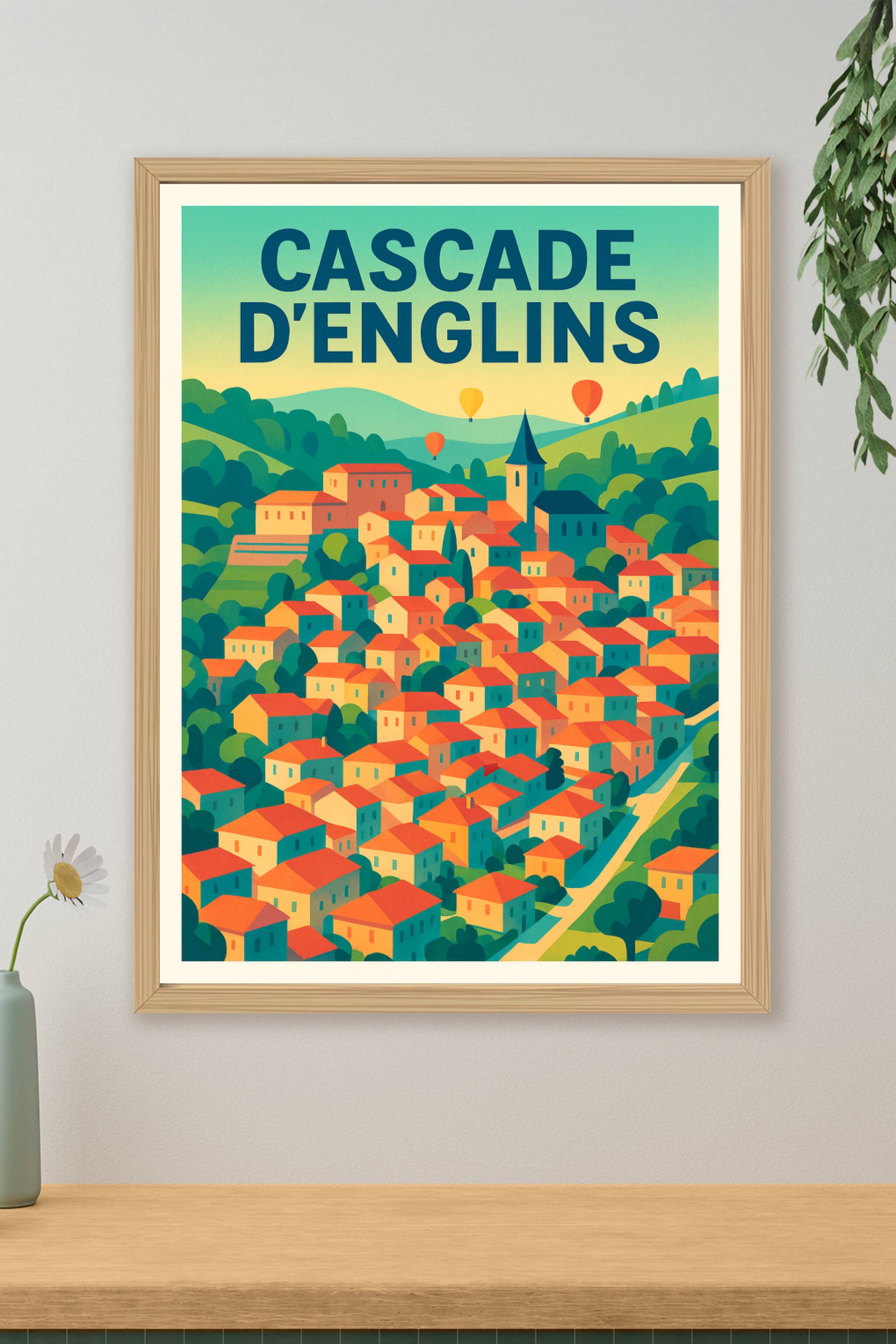 Affiche de Cascade d'Englins - Évadez-vous au cœur d'un village pittoresque