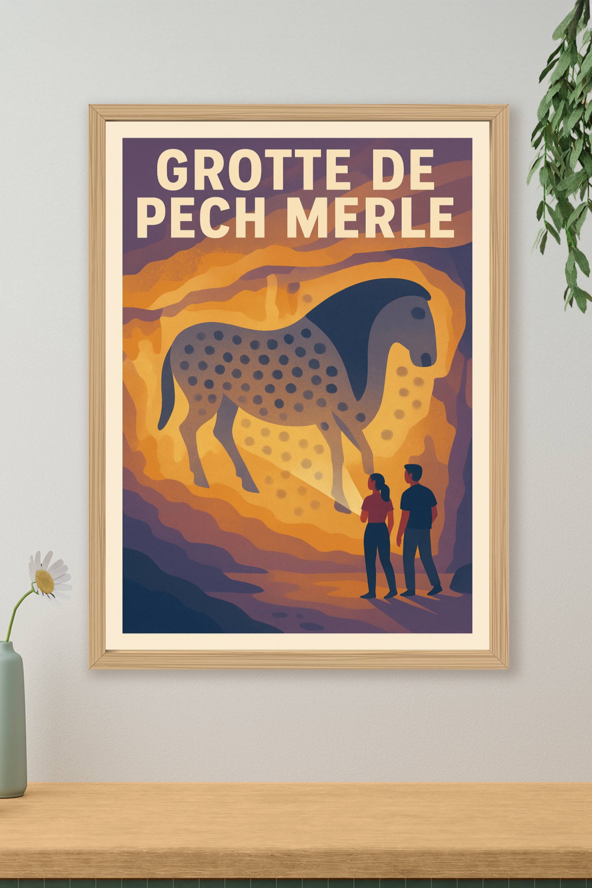 Affiche de Grotte de Pech Merle - Un voyage fascinant au cœur de la Préhistoire