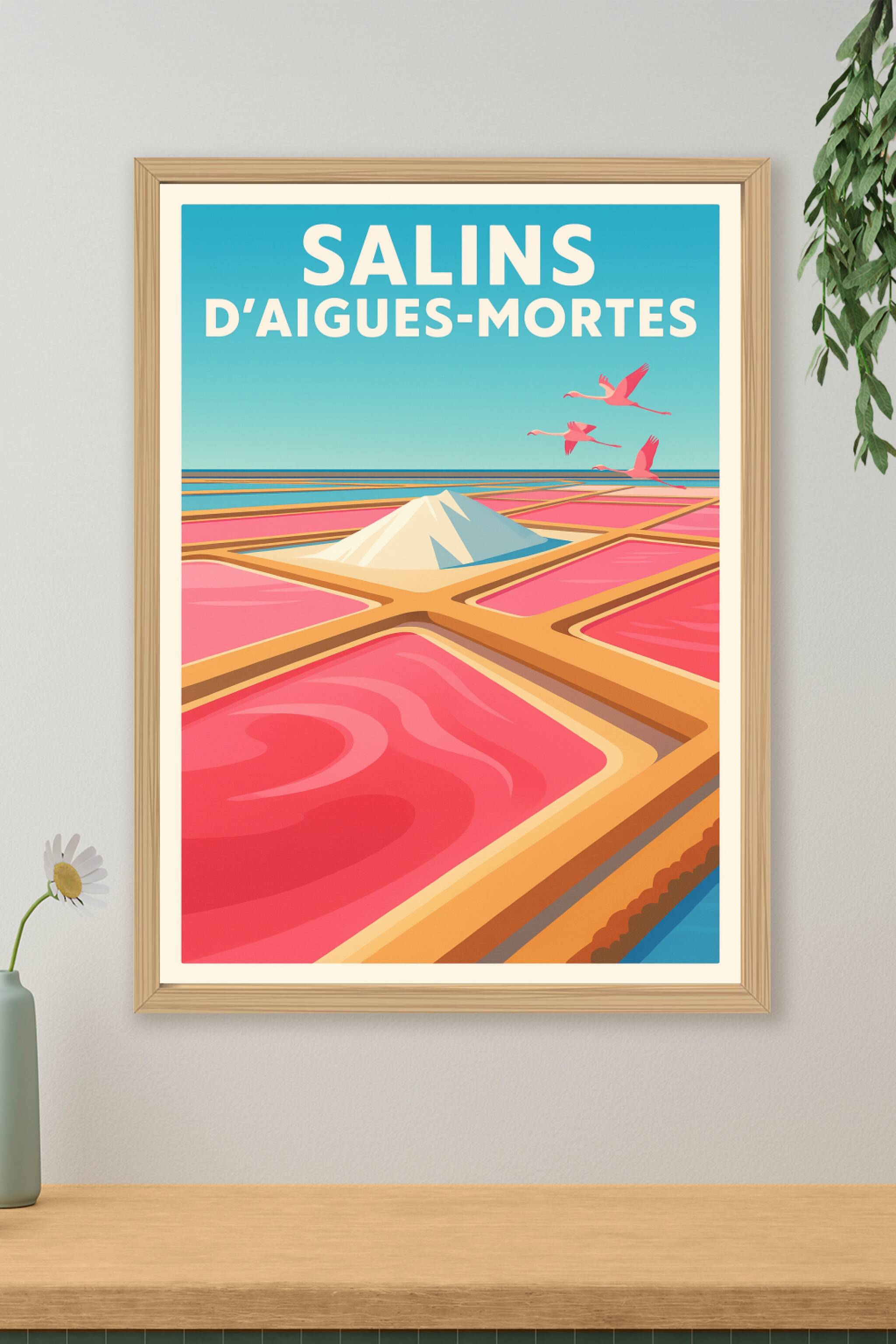 Affiche de Salins d'Aigues-Mortes - L'éclat rose de la Camargue