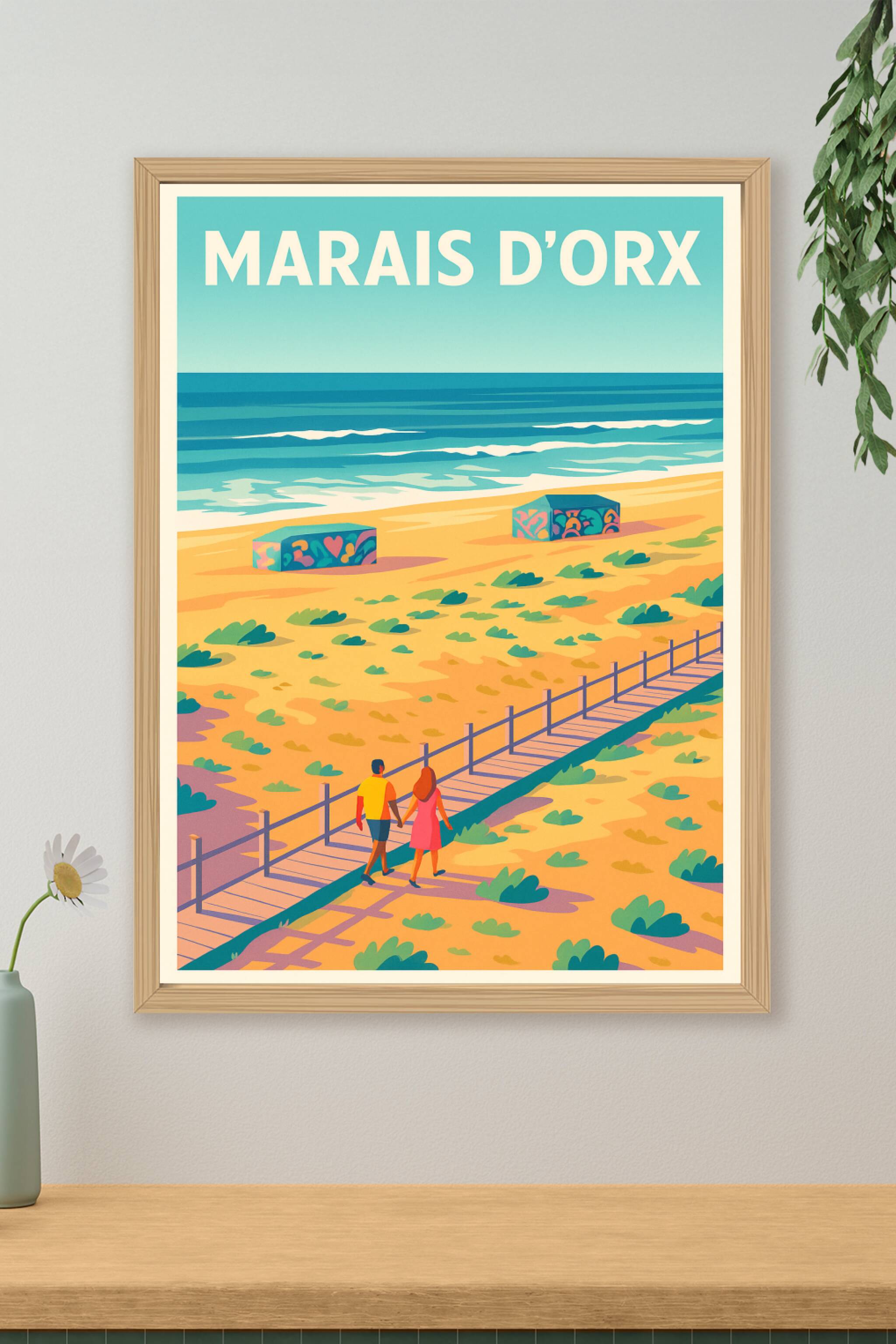 Affiche de Marais d'Orx - Évasion sauvage entre dunes et océan