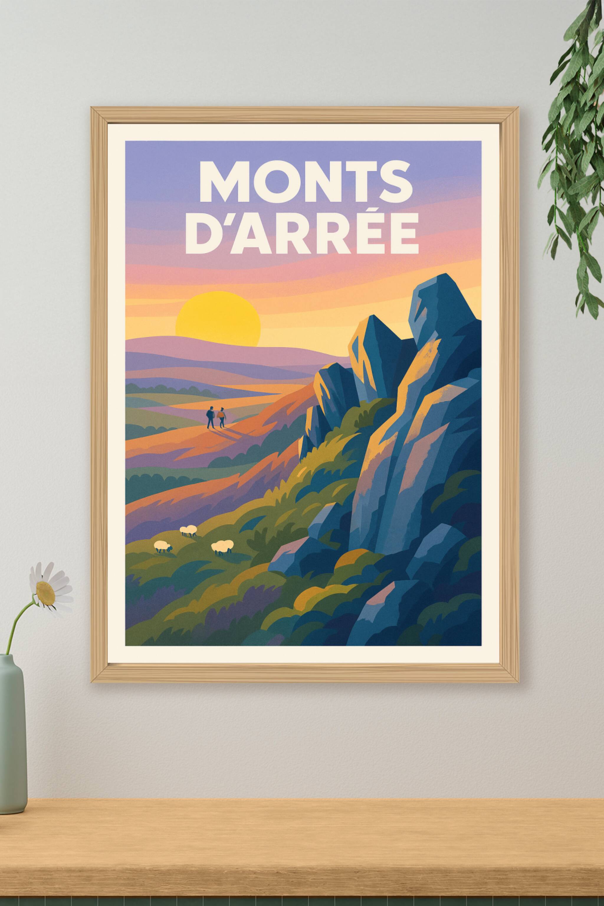 Affiche de Monts d'Arrée - L'âme sauvage de la Bretagne au coucher du soleil