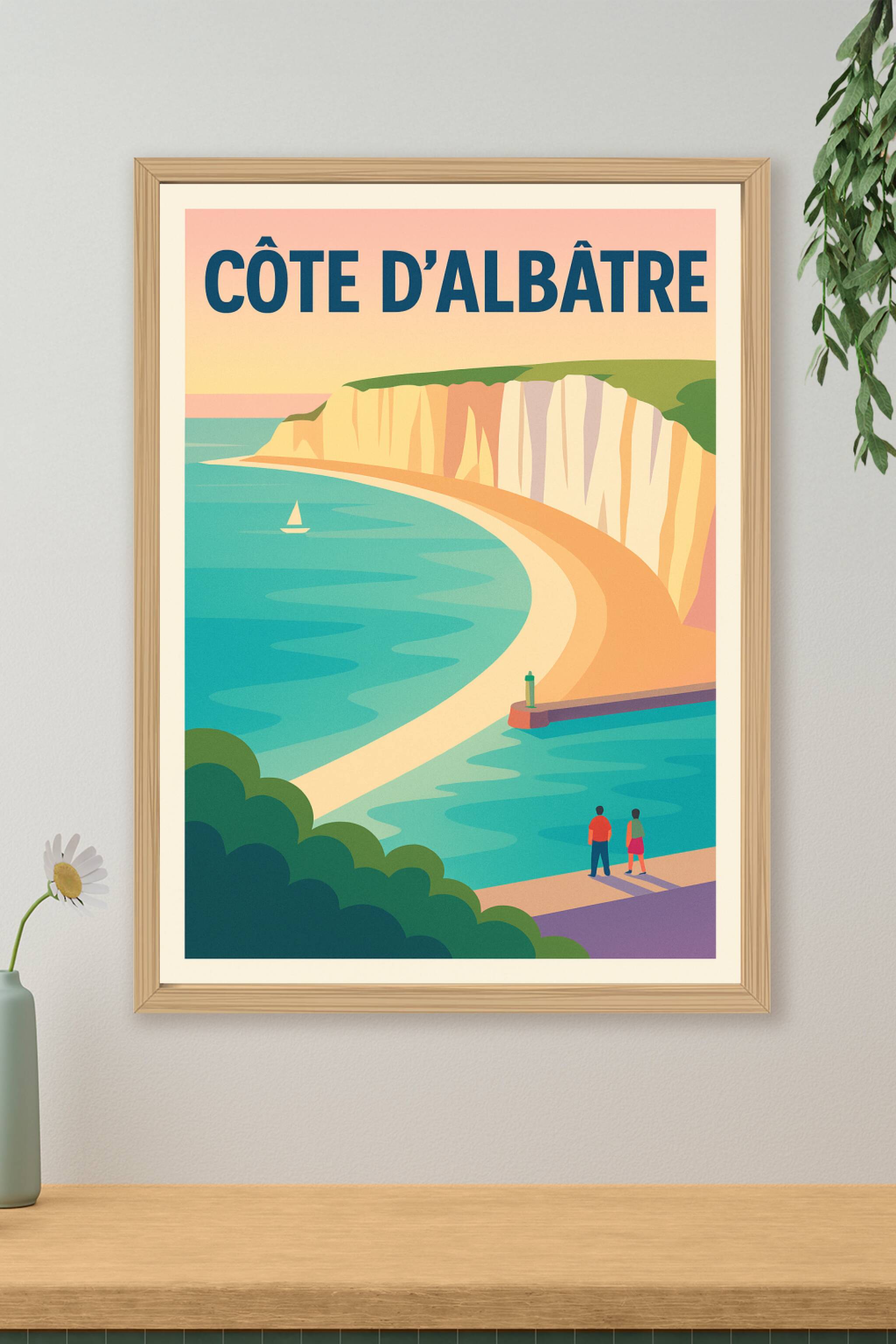 Affiche de Côte d'Albâtre - L'élégance sauvage des falaises normandes