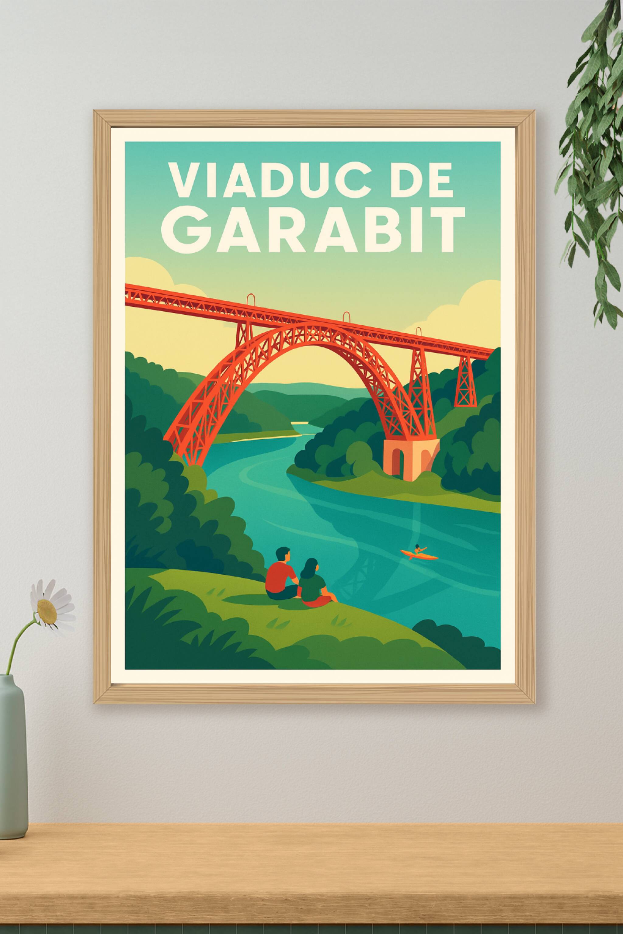 Affiche de Viaduc de Garabit - L'œuvre de fer signée Gustave Eiffel