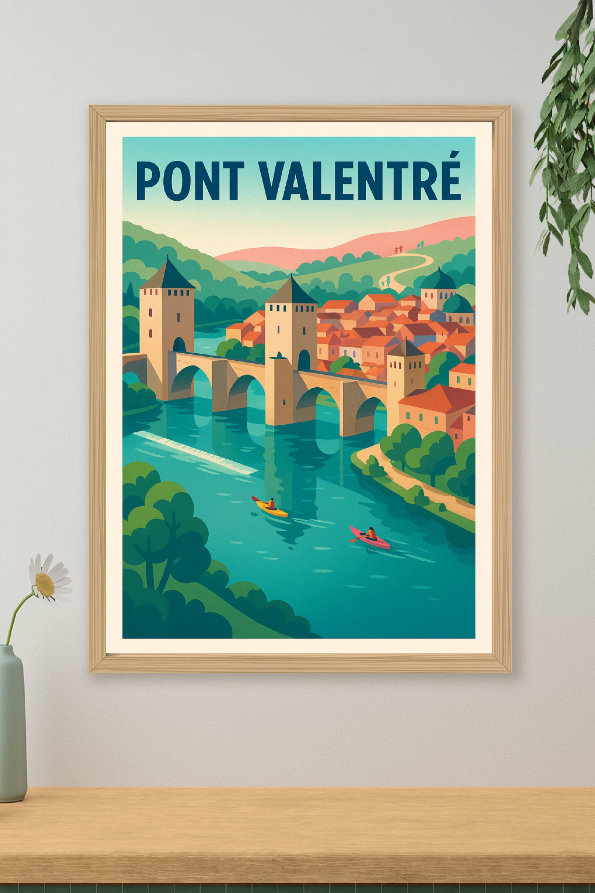 Affiche de Pont Valentré - L'élégance médiévale de Cahors au fil de l'eau