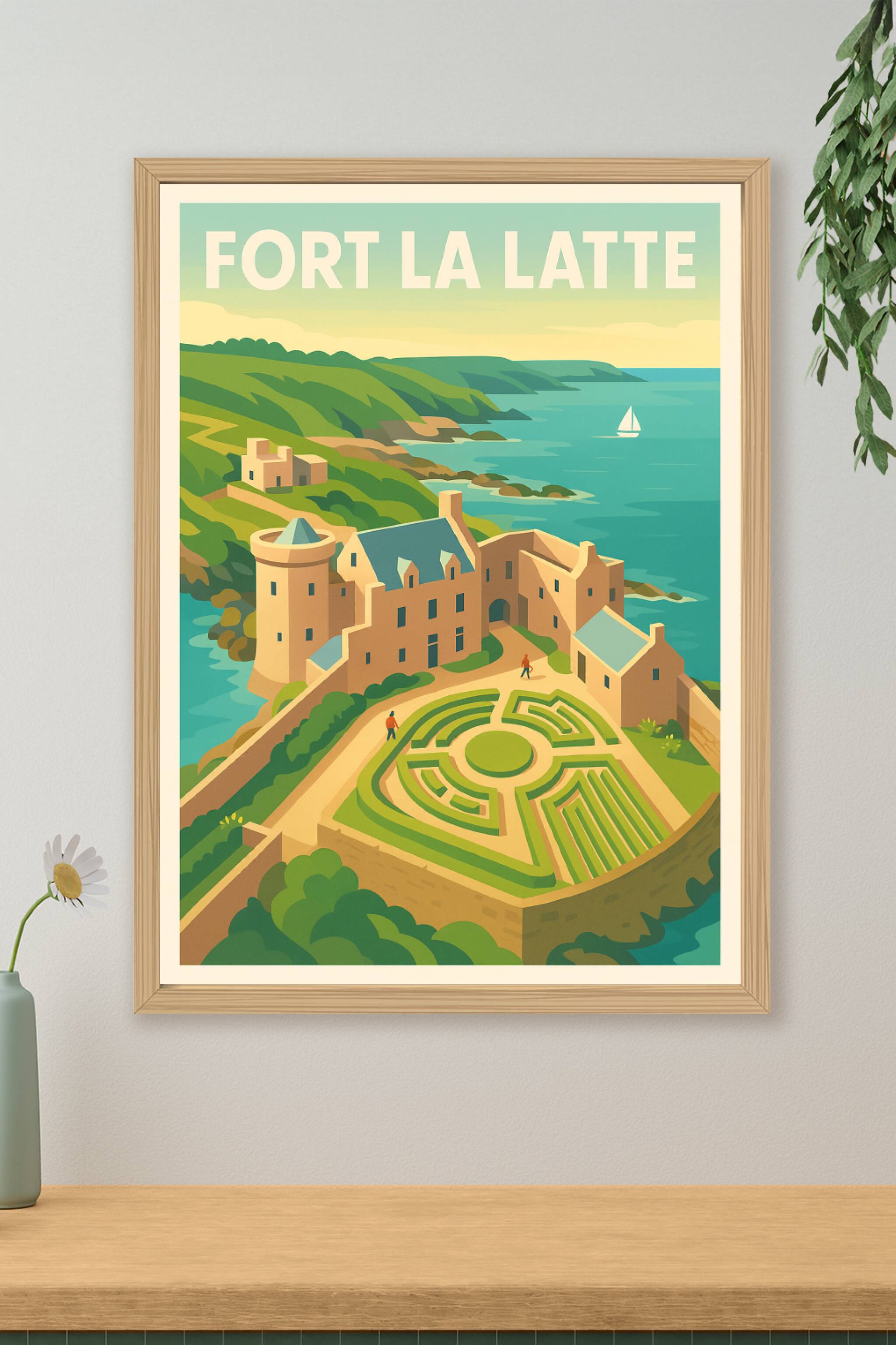 Affiche de Fort La Latte - L'élégance historique de la Côte d'Émeraude