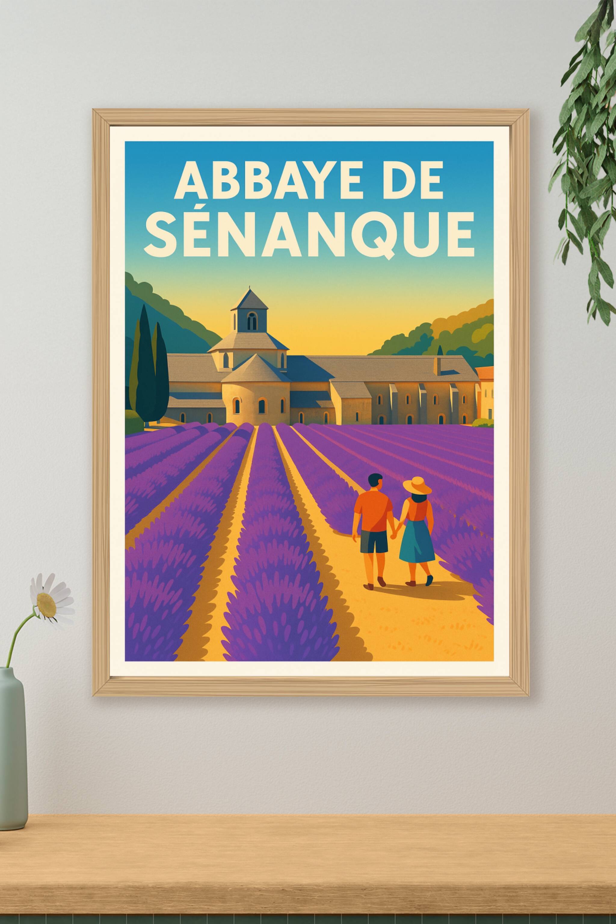 Affiche Abbaye de Sénanque — L'essence de la Provence et de la lavande · poster d'art de Abbaye de Sénanque