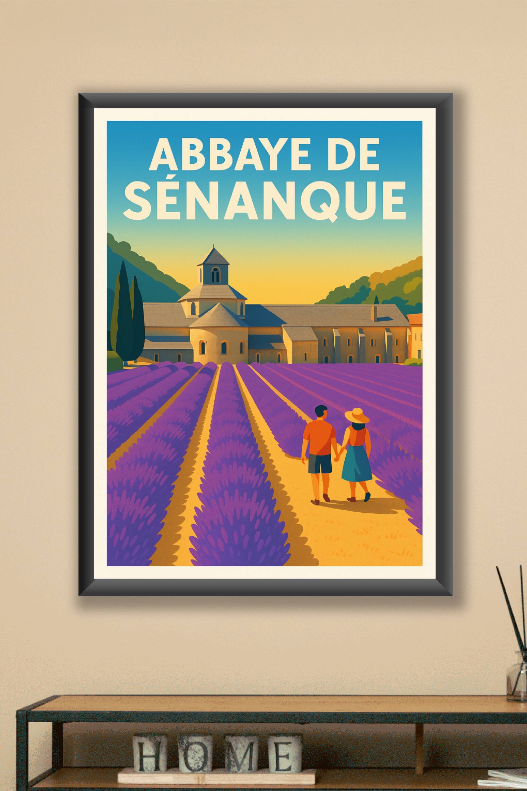 Affiche Abbaye de Sénanque — L'essence de la Provence et de la lavande · poster d'art de Abbaye de Sénanque