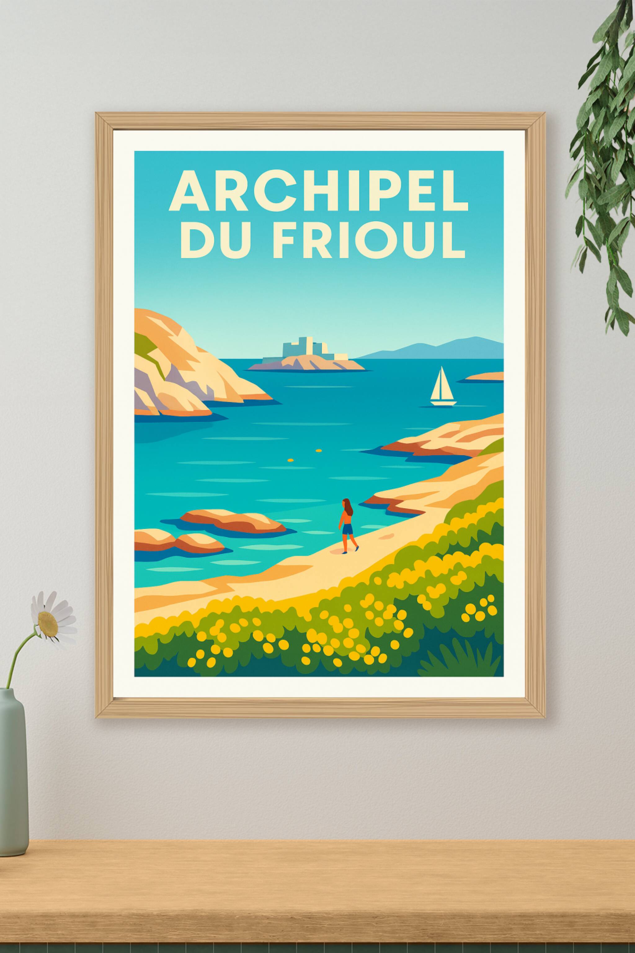 Affiche de Archipel du Frioul - Évasion méditerranéenne et vue sur le Château d'If