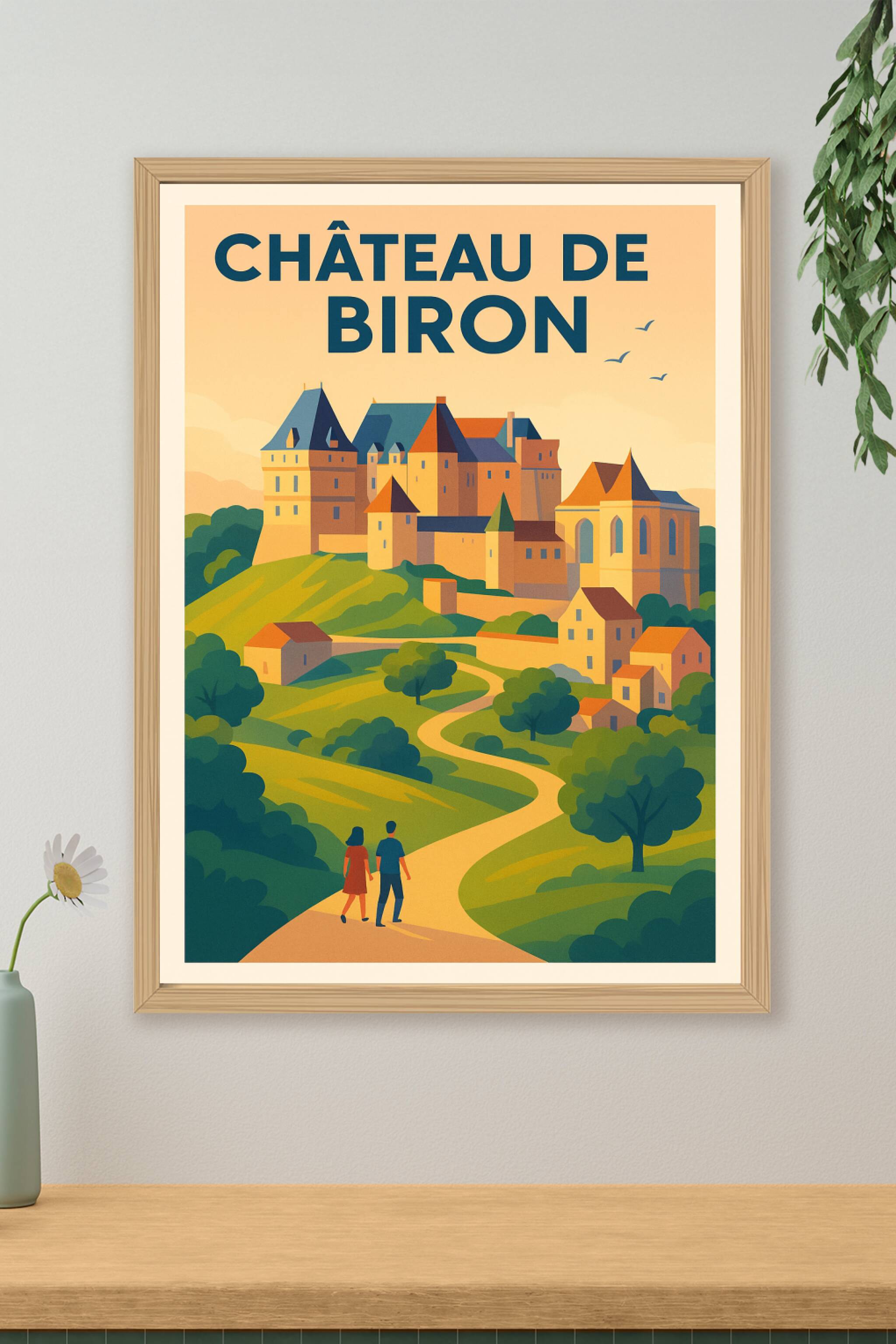 Affiche de Château de Biron - L'élégance historique du Périgord en affiche