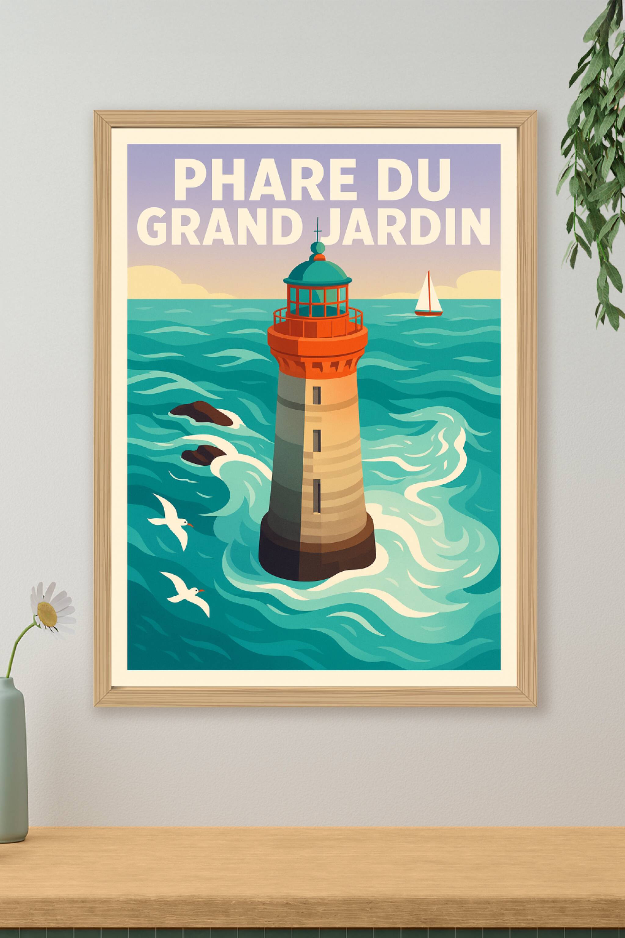 Affiche de Phare du Grand Jardin - L'éclat majestueux de la baie de Saint-Malo