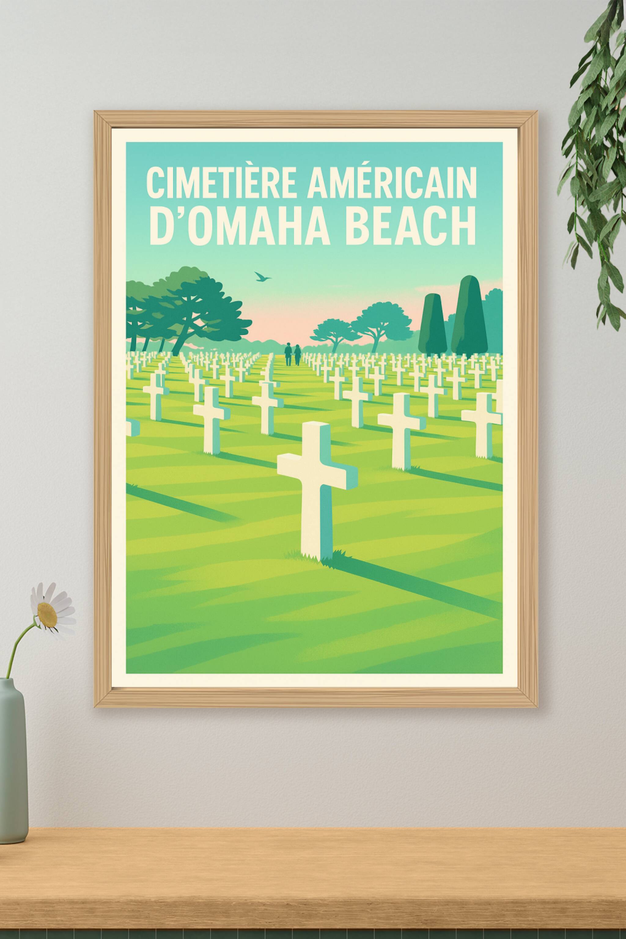 Affiche de Omaha Beach - Un hommage serein en Normandie