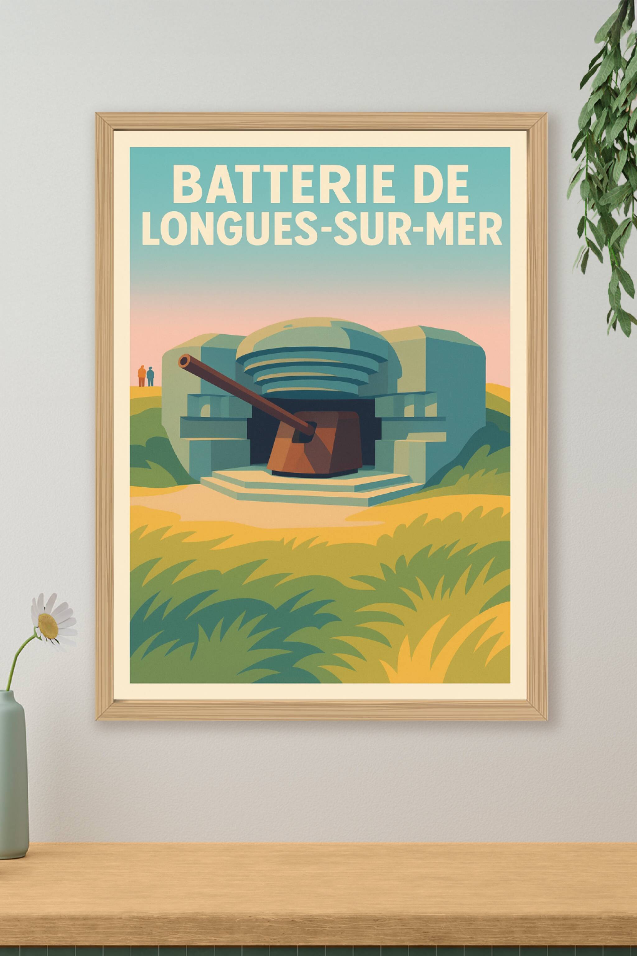 Affiche de Batterie de Longues-sur-Mer - Un vestige historique au cœur de la Normandie
