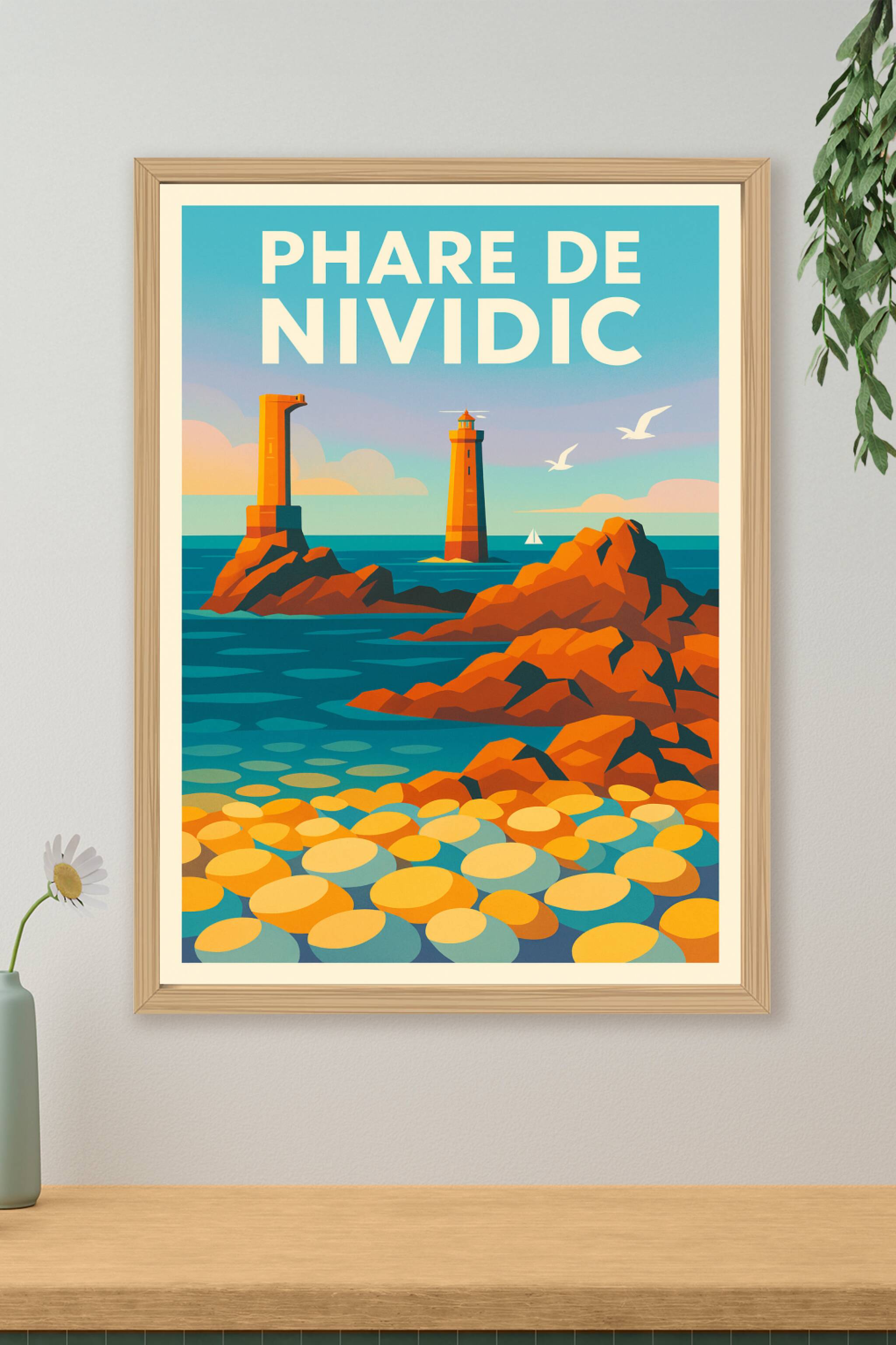 Affiche de Phare de Nividic - L'éclat sauvage de la pointe d'Ouessant