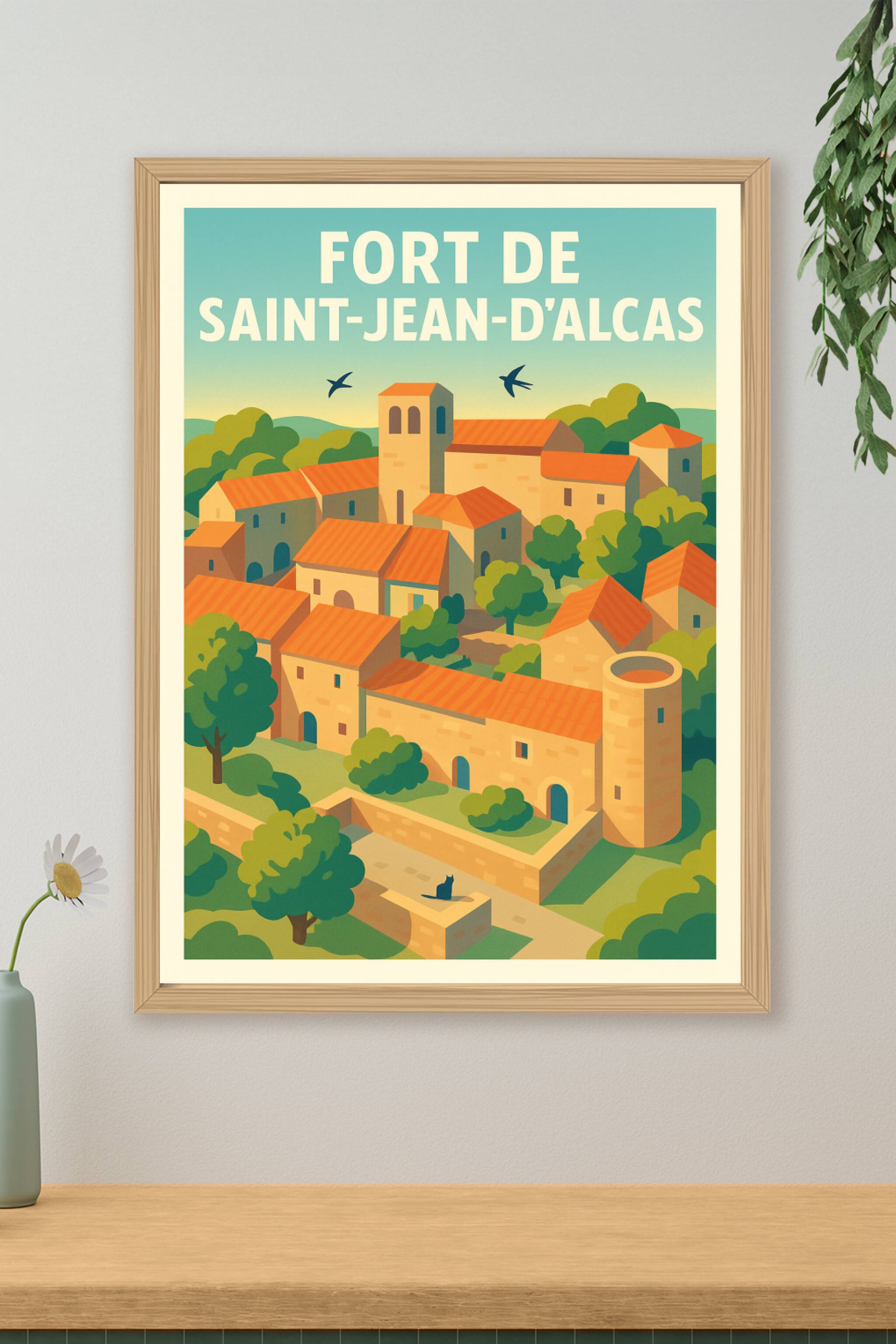 Affiche de Fort de Saint-Jean-d'Alcas - L'élégance médiévale de l'Aveyron