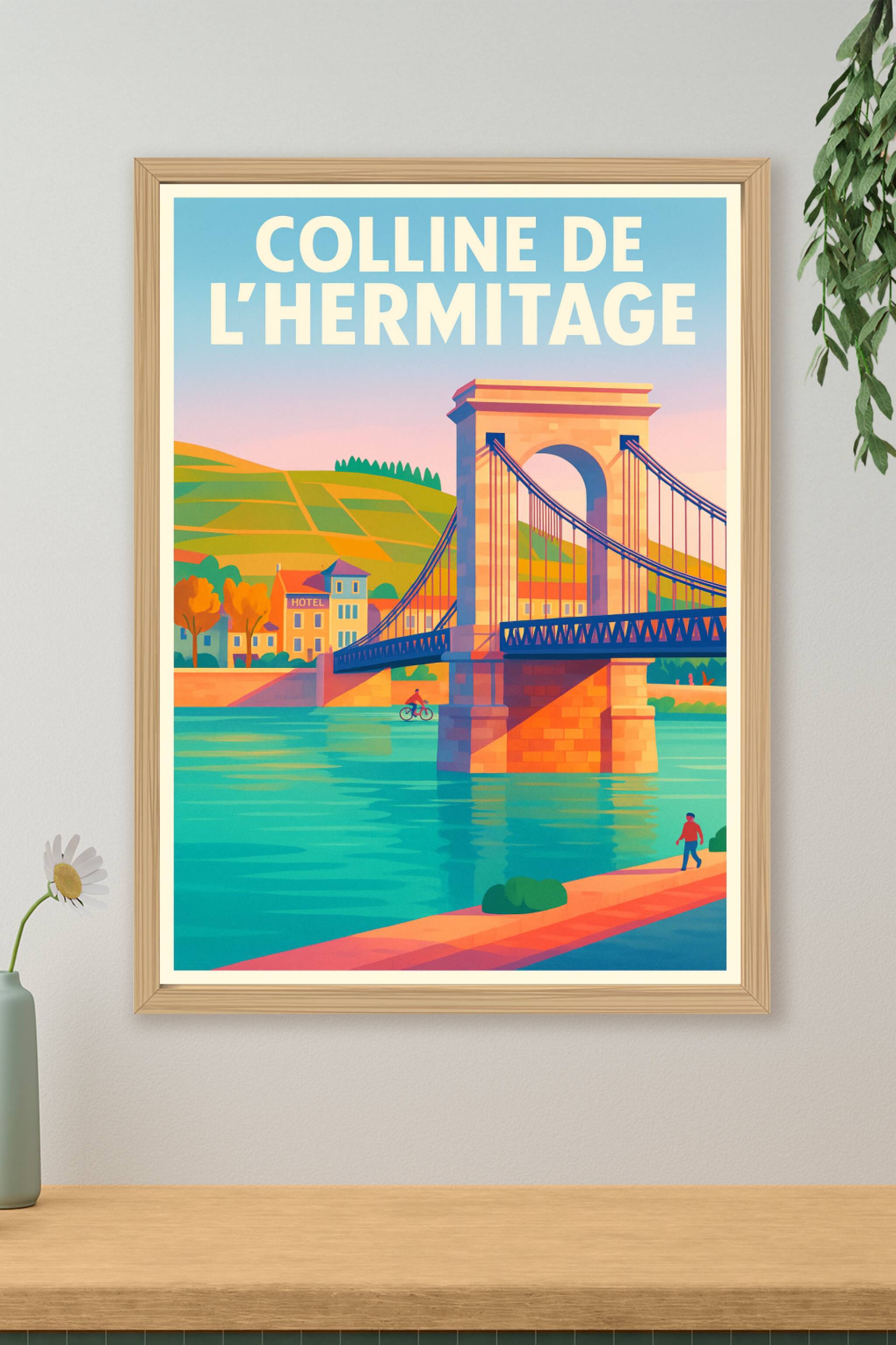 Affiche de Colline de l'Hermitage - L'élégance des vignobles au fil de l'eau