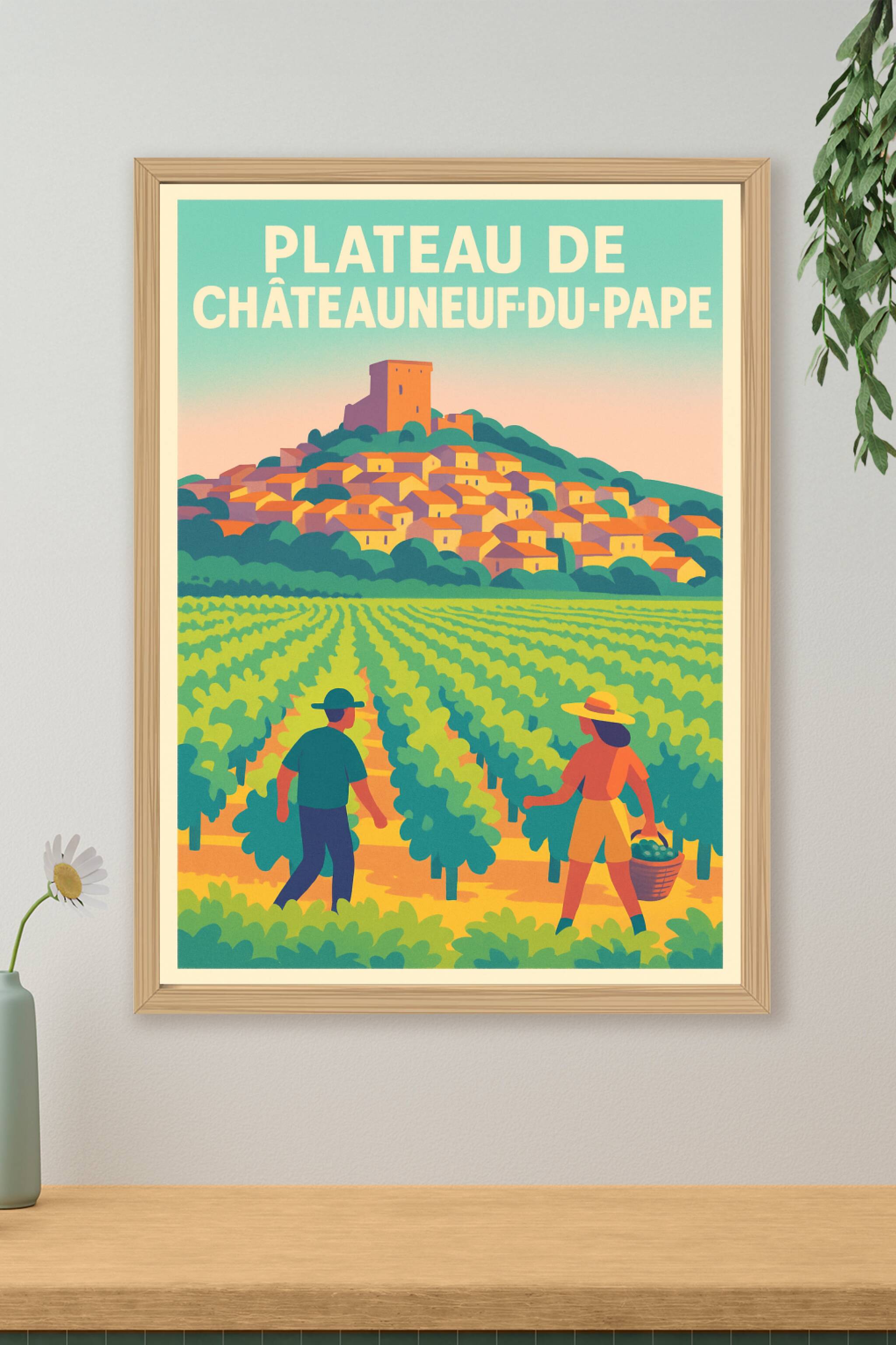 Affiche de Plateau de Châteauneuf-du-Pape - L'élégance du terroir provençal
