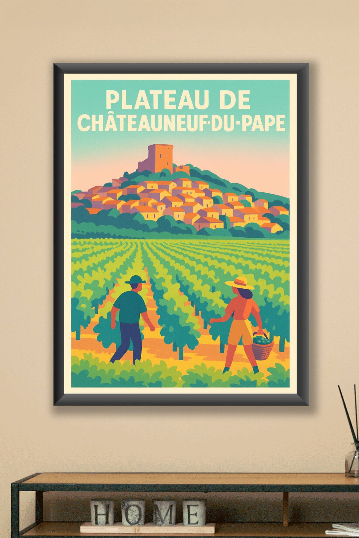 Affiche de Plateau de Châteauneuf-du-Pape - L'élégance du terroir provençal
