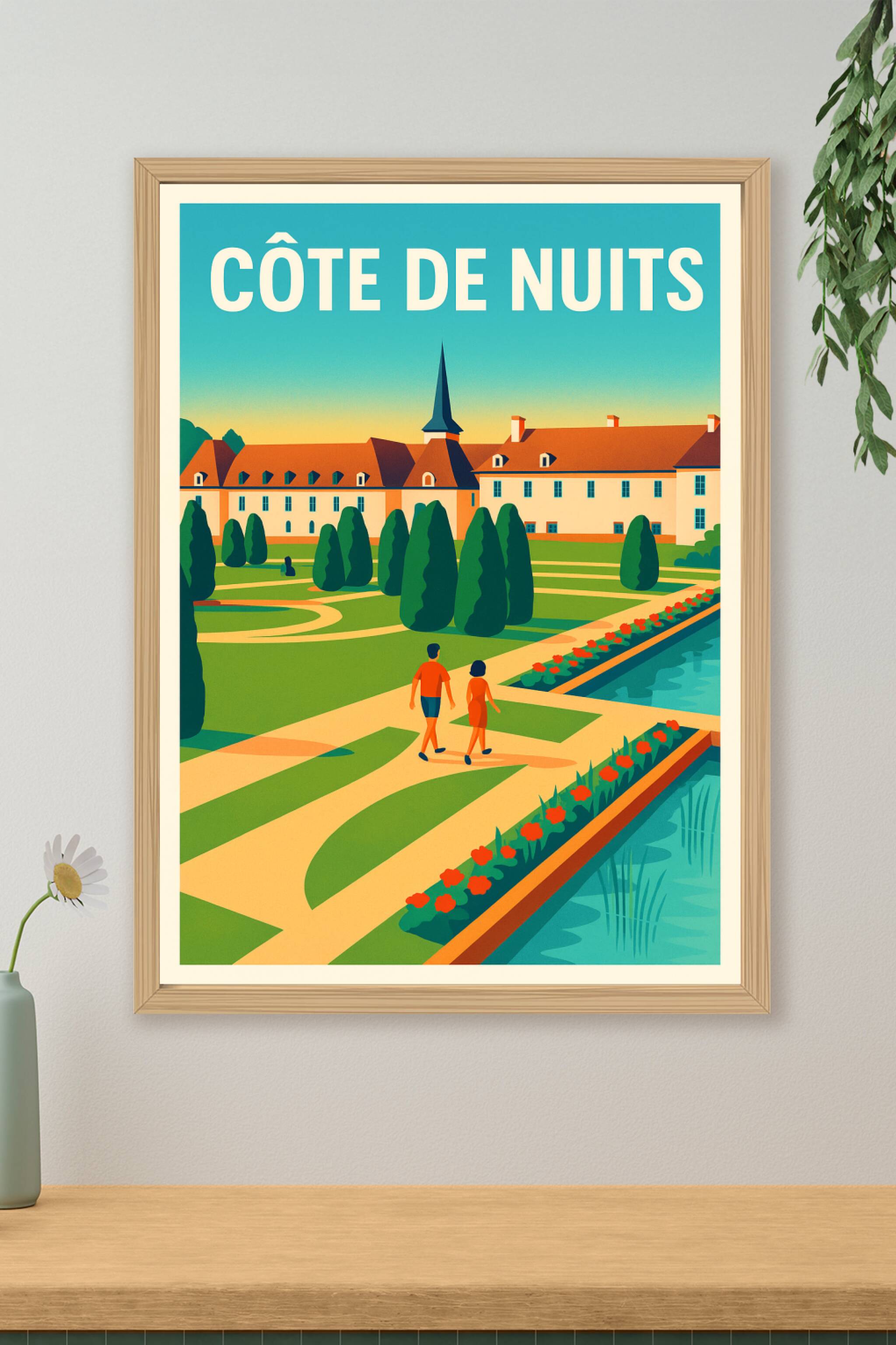 Affiche de Côte de Nuits - L'élégance intemporelle des vignobles bourguignons