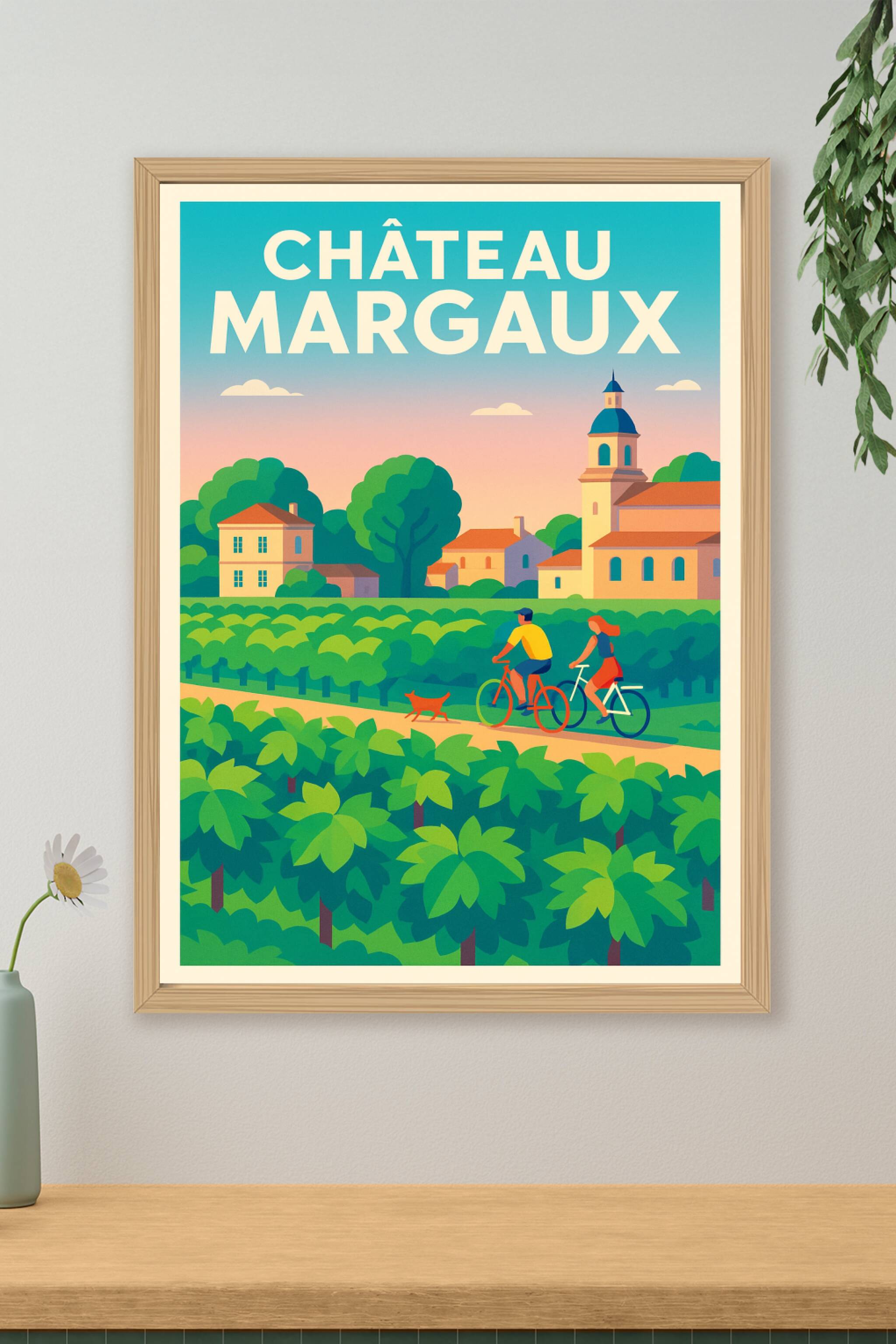 Affiche de Château Margaux - L'élégance du vignoble bordelais en balade