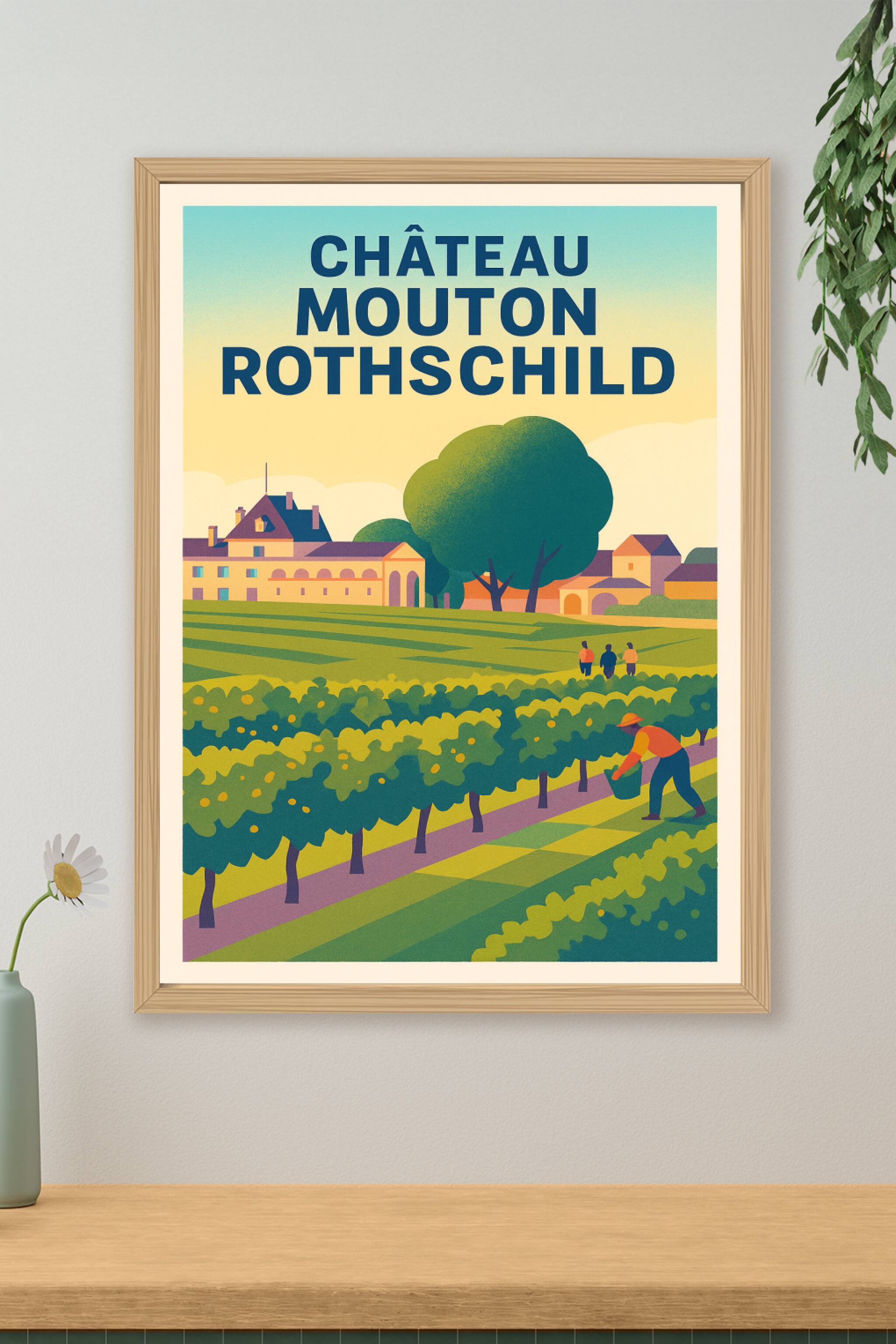 Affiche de Château Mouton Rothschild - L'élégance du terroir bordelais
