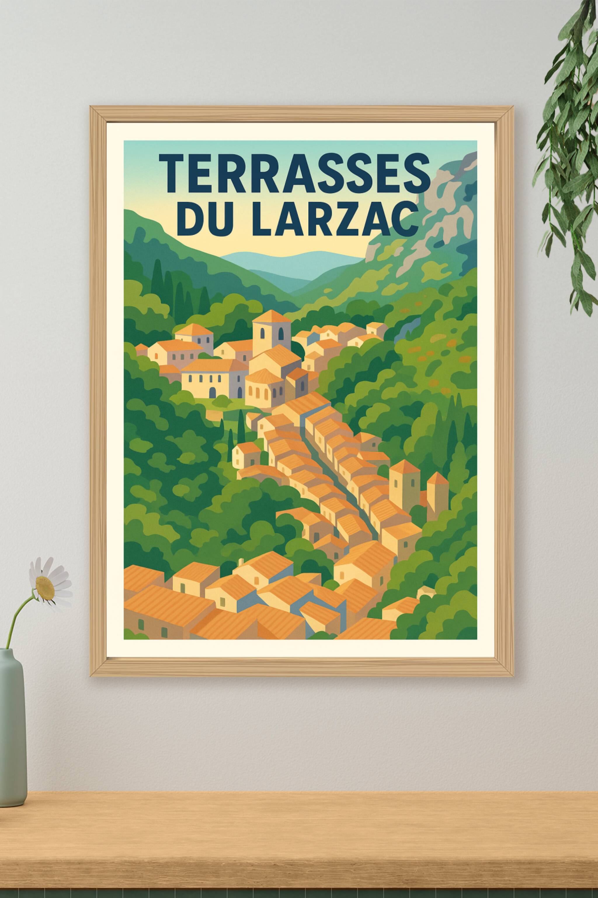 Affiche de Terrasses du Larzac - Évasion au cœur des paysages occitans
