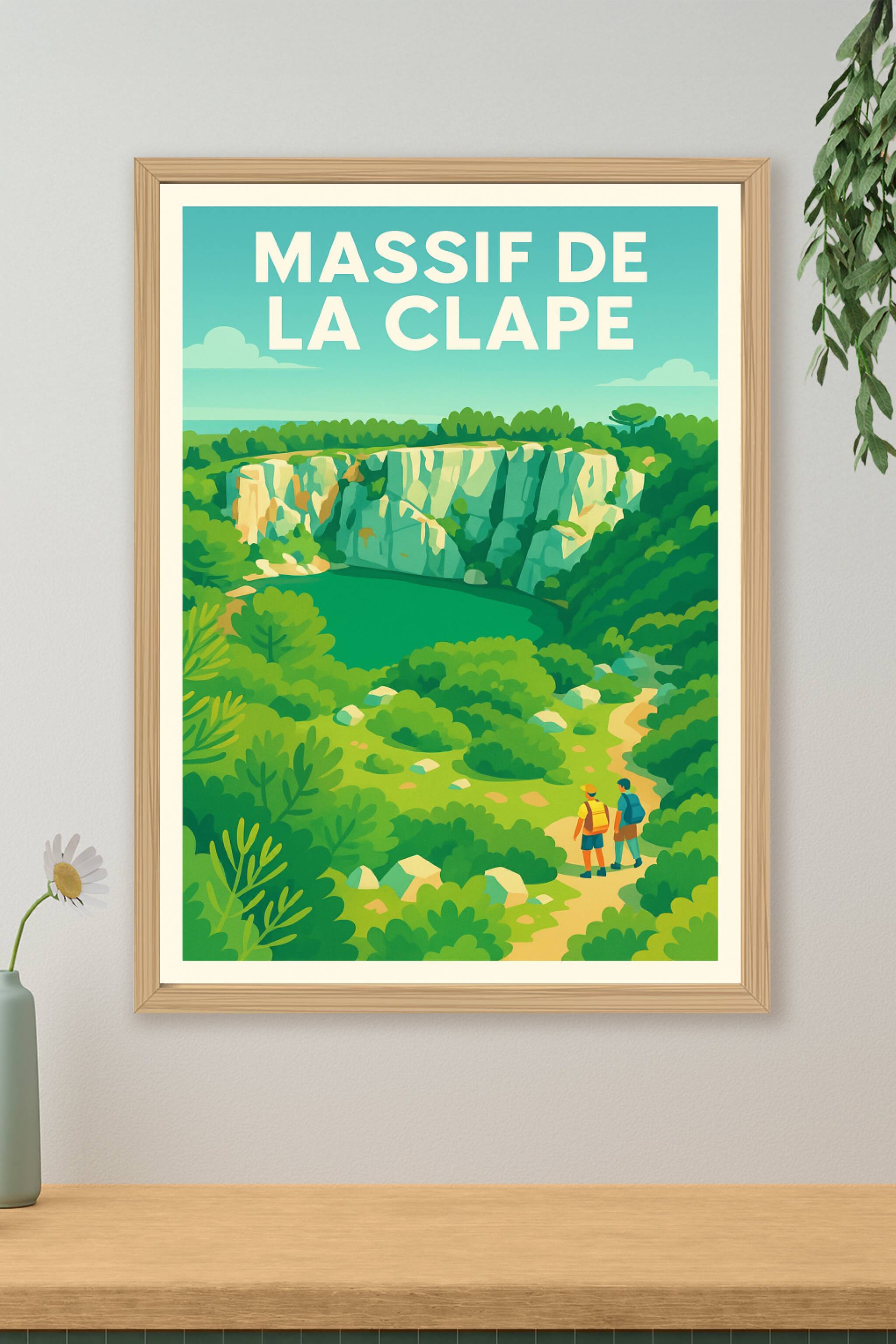 Affiche de Massif de la Clape - Évasion sauvage entre garrigue et falaises