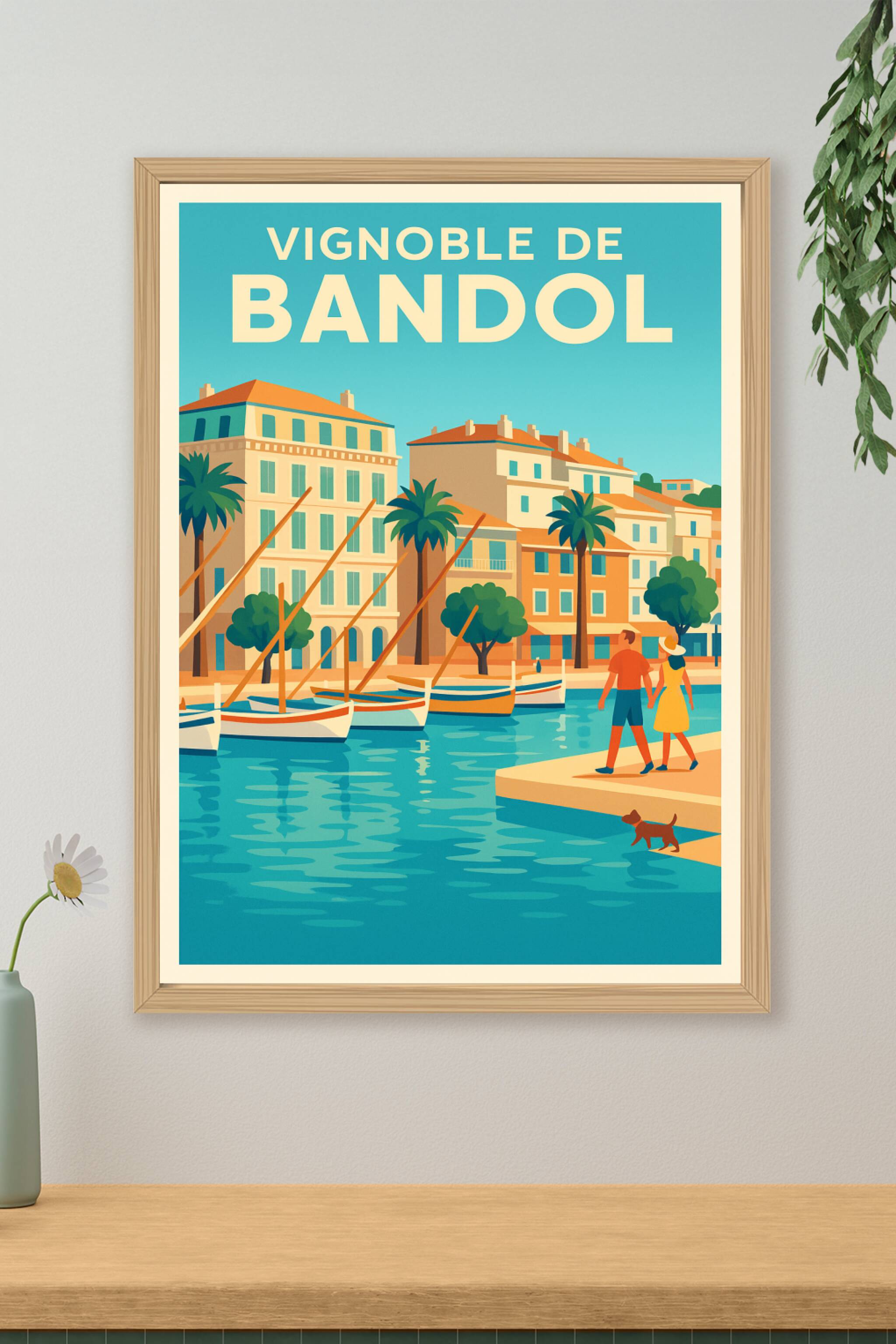 Affiche de Vignoble de Bandol - L'élégance vintage de la Côte d'Azur