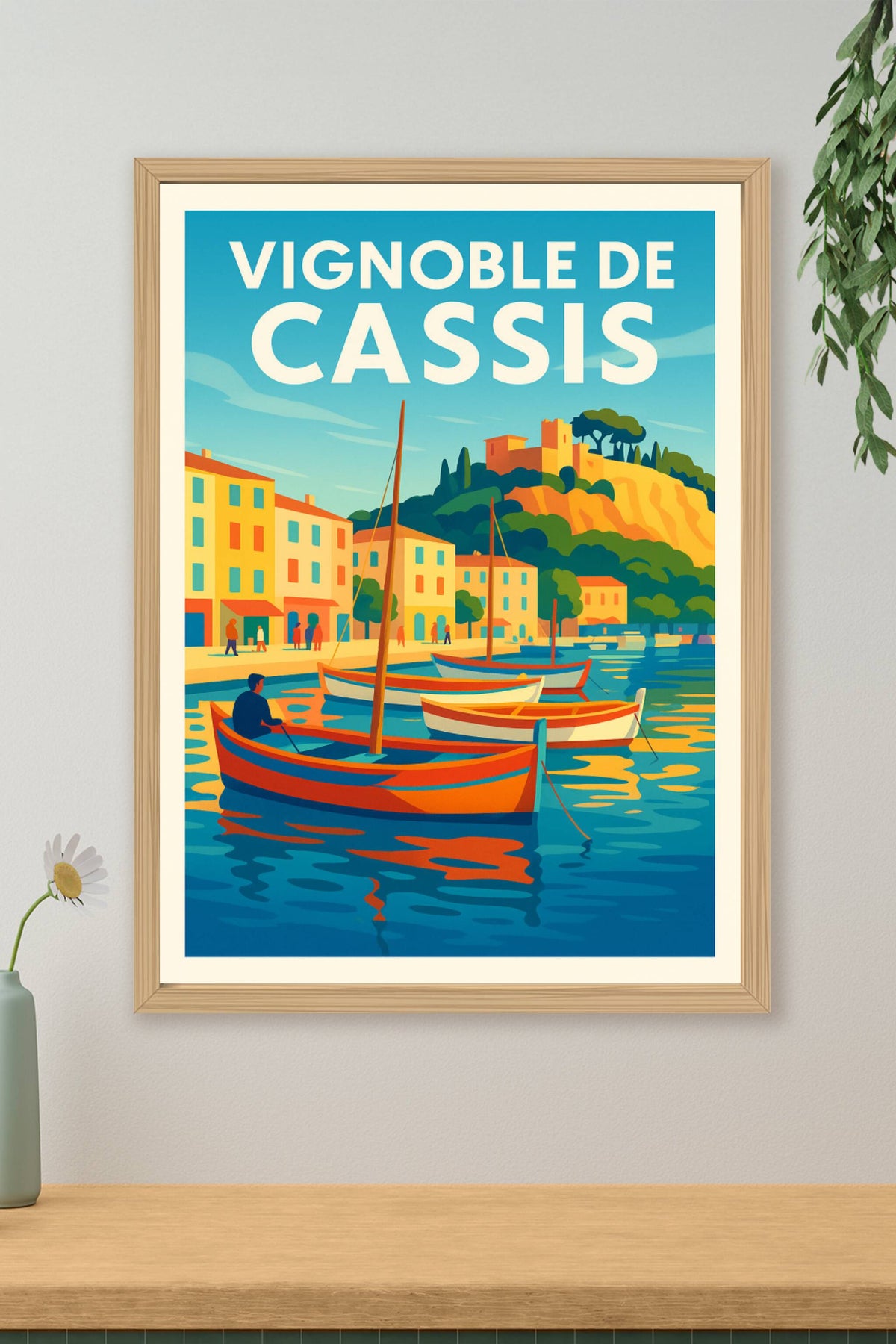 Affiche Vignoble de Cassis — L'éclat de la Provence entre port et vignes · poster d'art de Vignoble de Cassis